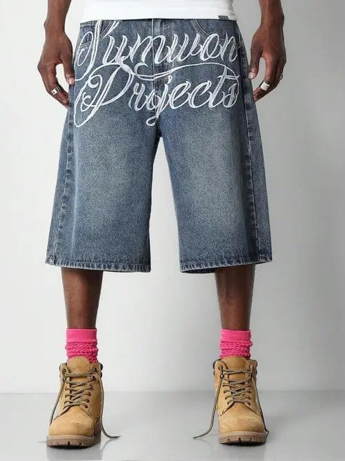 Pants Washed Denim Jeans Drip Drill Shorts Jorts