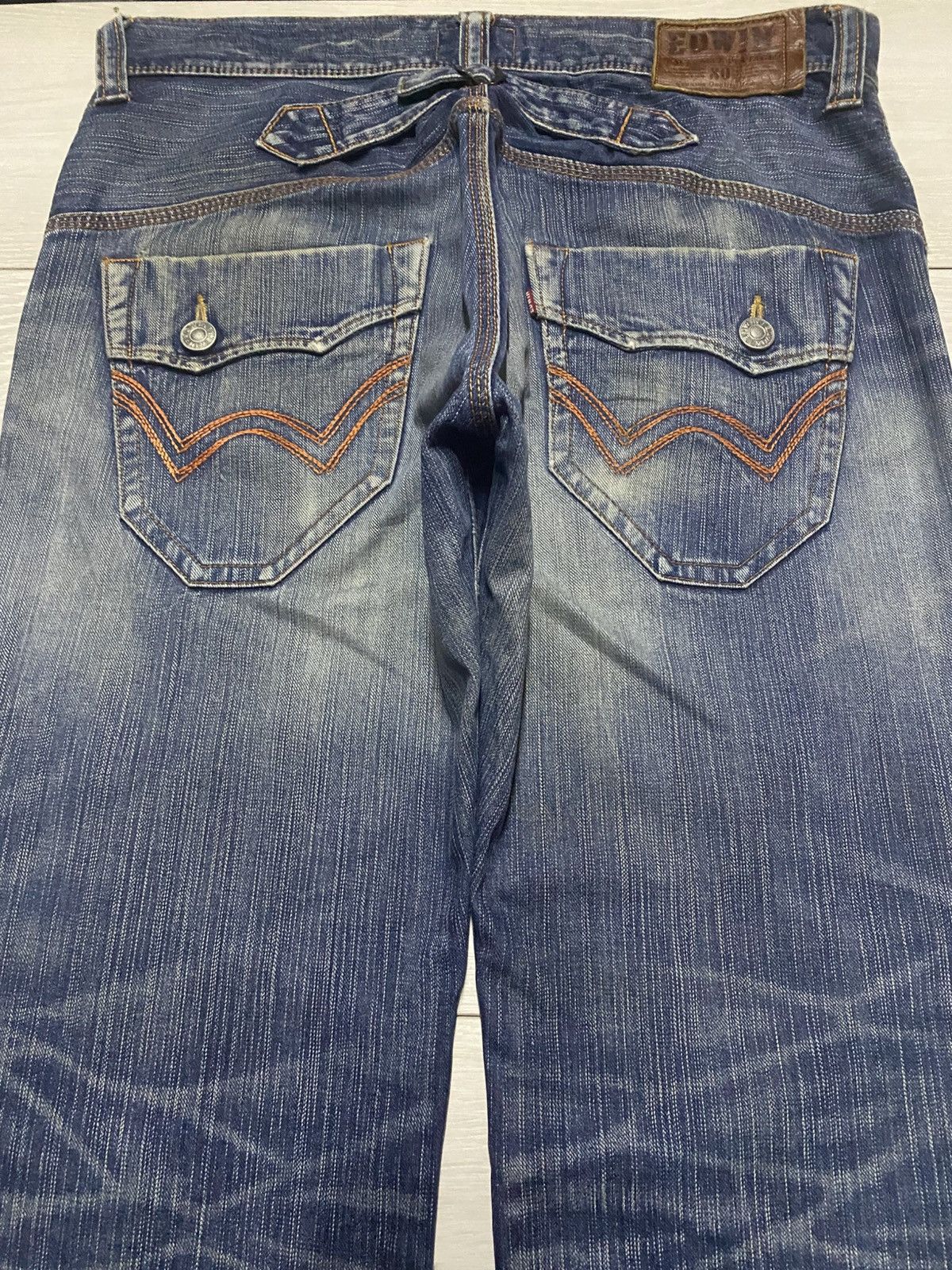 Junya Watanabe Vintage Edwin XV Buckle Back Wide Leg Baggy Bootcut Jeans Size US 36 / EU 52 - 4 Thumbnail