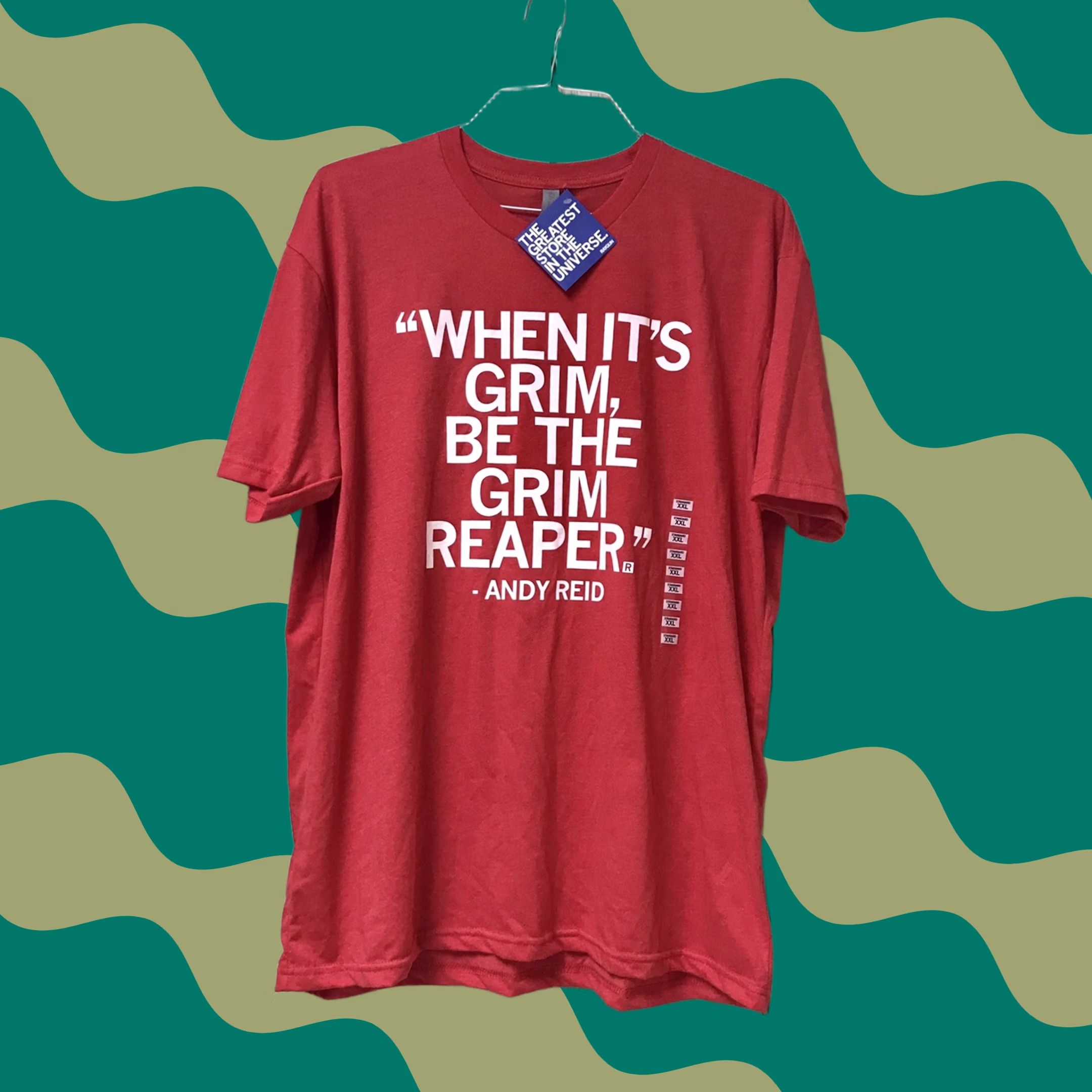 Next Level Next Level Shirt XXL Red When It’s Grim Be the Grim Reaper Andy Reid Quote Kansas City Chiefs Unisex Adults T-Shirt Size US XXL / EU 58 / 5 - 1 Thumbnail