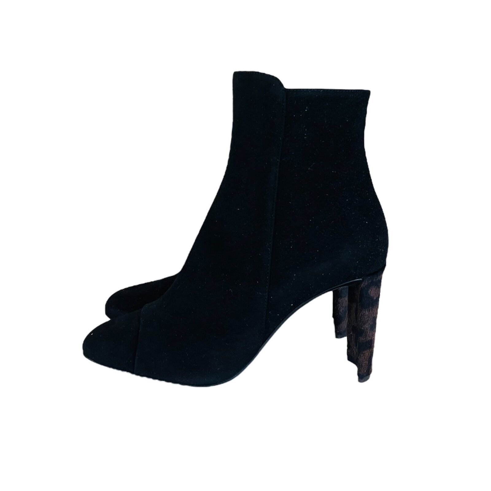 Giuseppe Zanotti Giuseppe Zanotti Black Leopard Print Leather Heels Boots Size US 9 / IT 39 - 2 Thumbnail