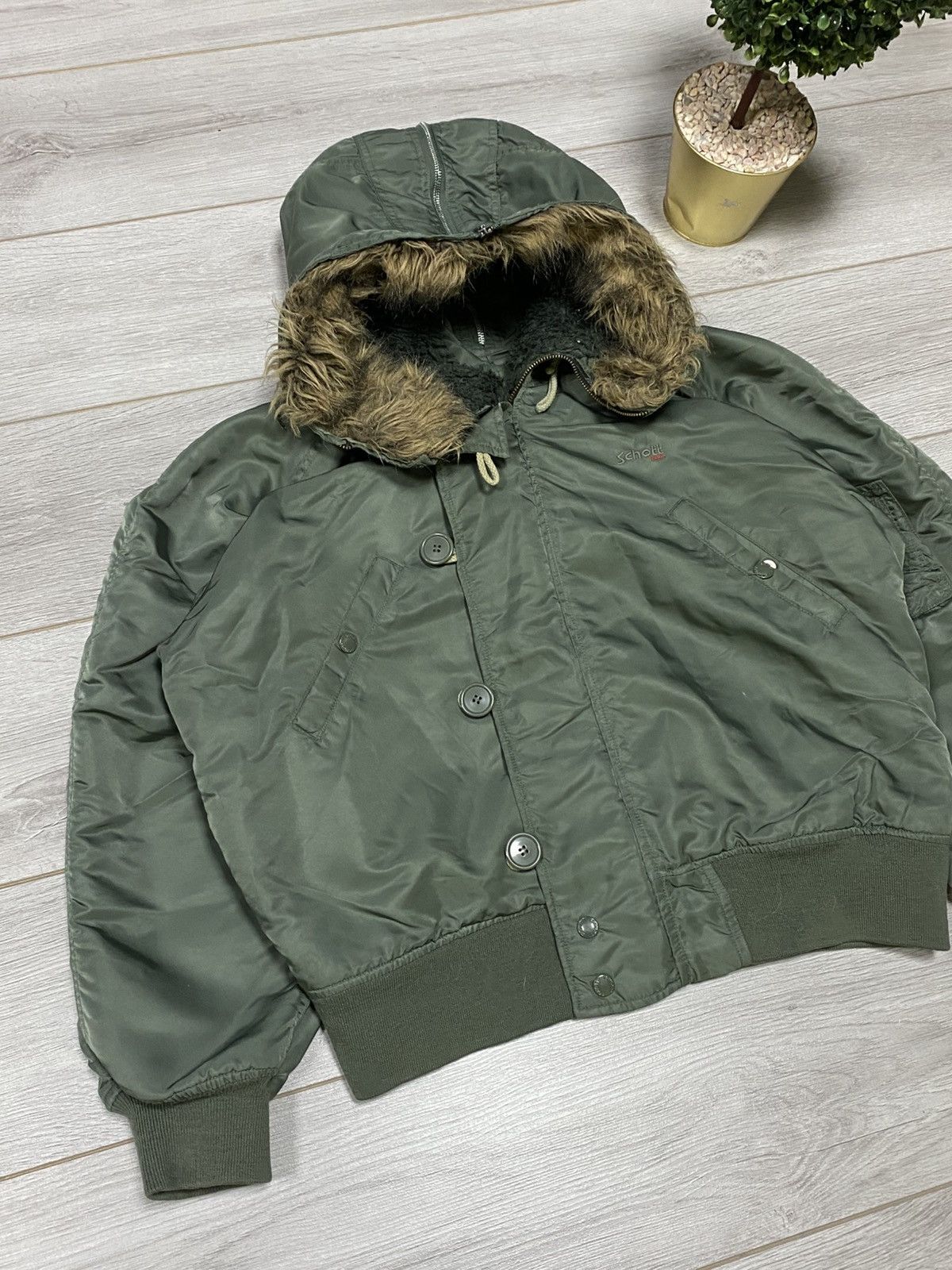 Schott Schott n2b fur hood bomber zip Size US M / EU 48-50 / 2 - 3 Thumbnail