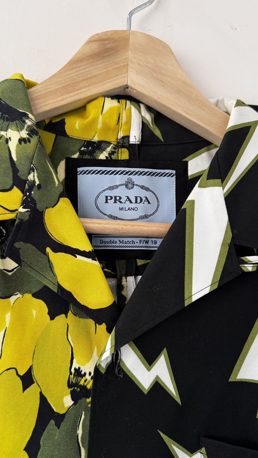 Prada × Raf Simons Prada split bowling shirt fw19 - frankenstein / banana Size US S / EU 44-46 / 1 - 2 Thumbnail