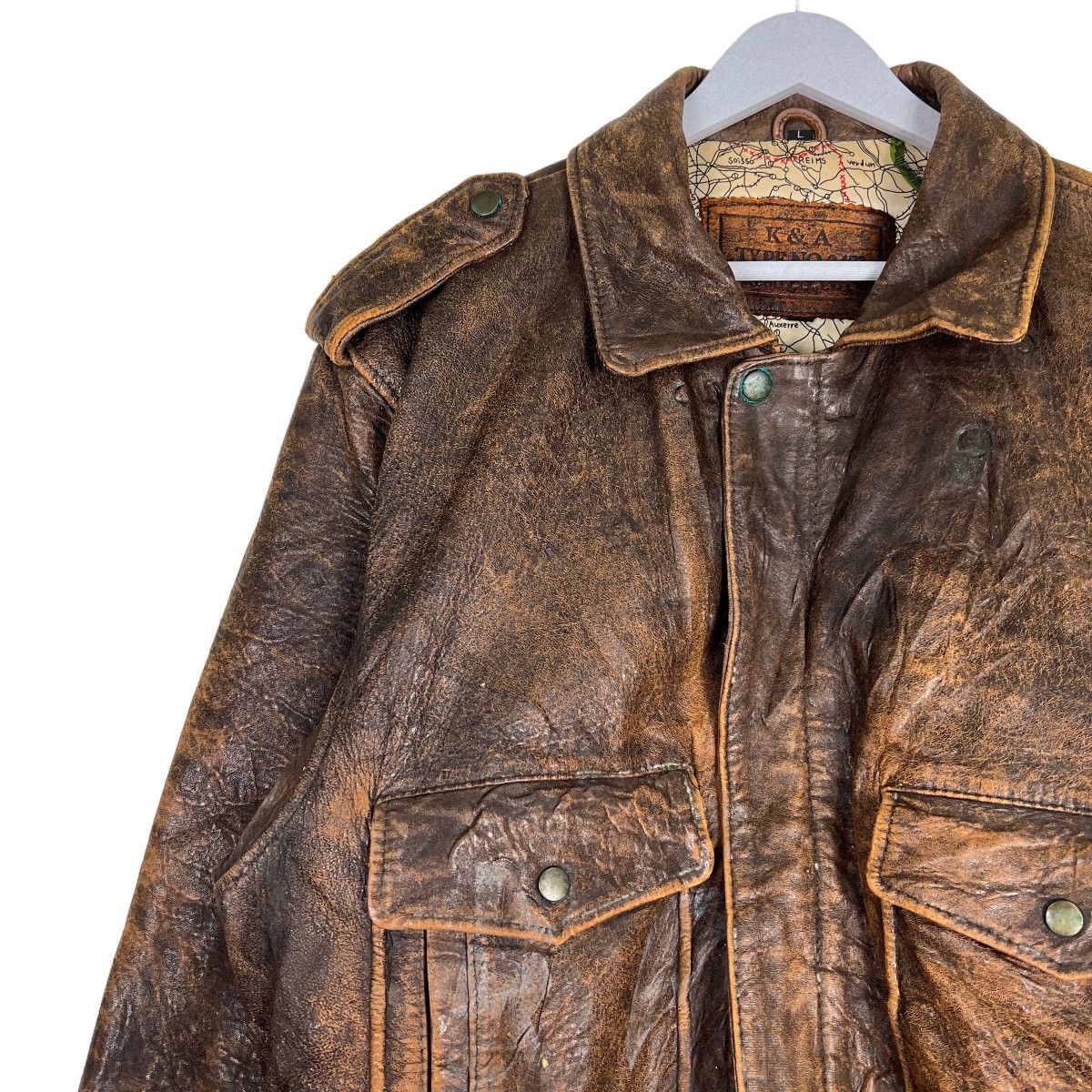 Japanese Brand 🔥 TRUE VINTAGE K&A LEATHER BOMBER JACKET Size US L / EU 52-54 / 3 - 4 Thumbnail