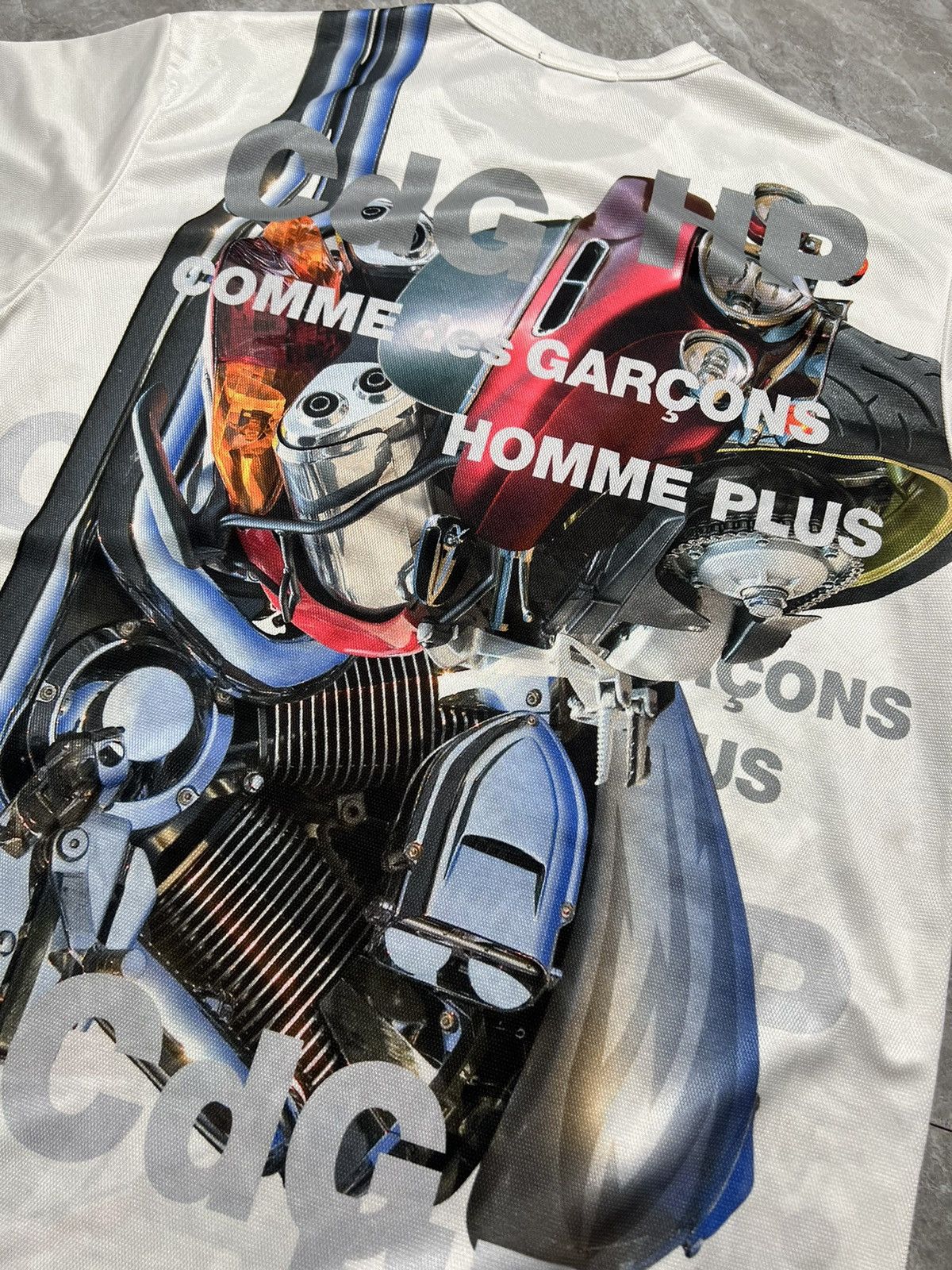 Comme des Garcons Homme Plus CDGHP S/S 21 Metallic Outlaw Motor Parts Print T-Shirt Size US L / EU 52-54 / 3 - 3 Thumbnail