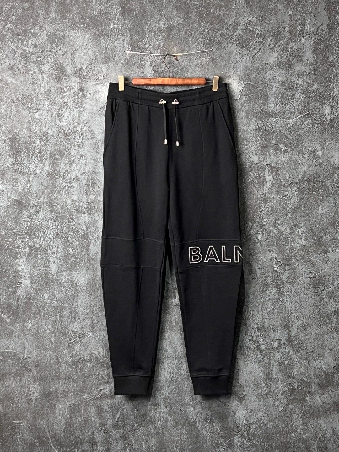 Balmain BALMAIN Black Cotton Drawstring Sweatpants S,M,L Size US 29 - 1 Thumbnail