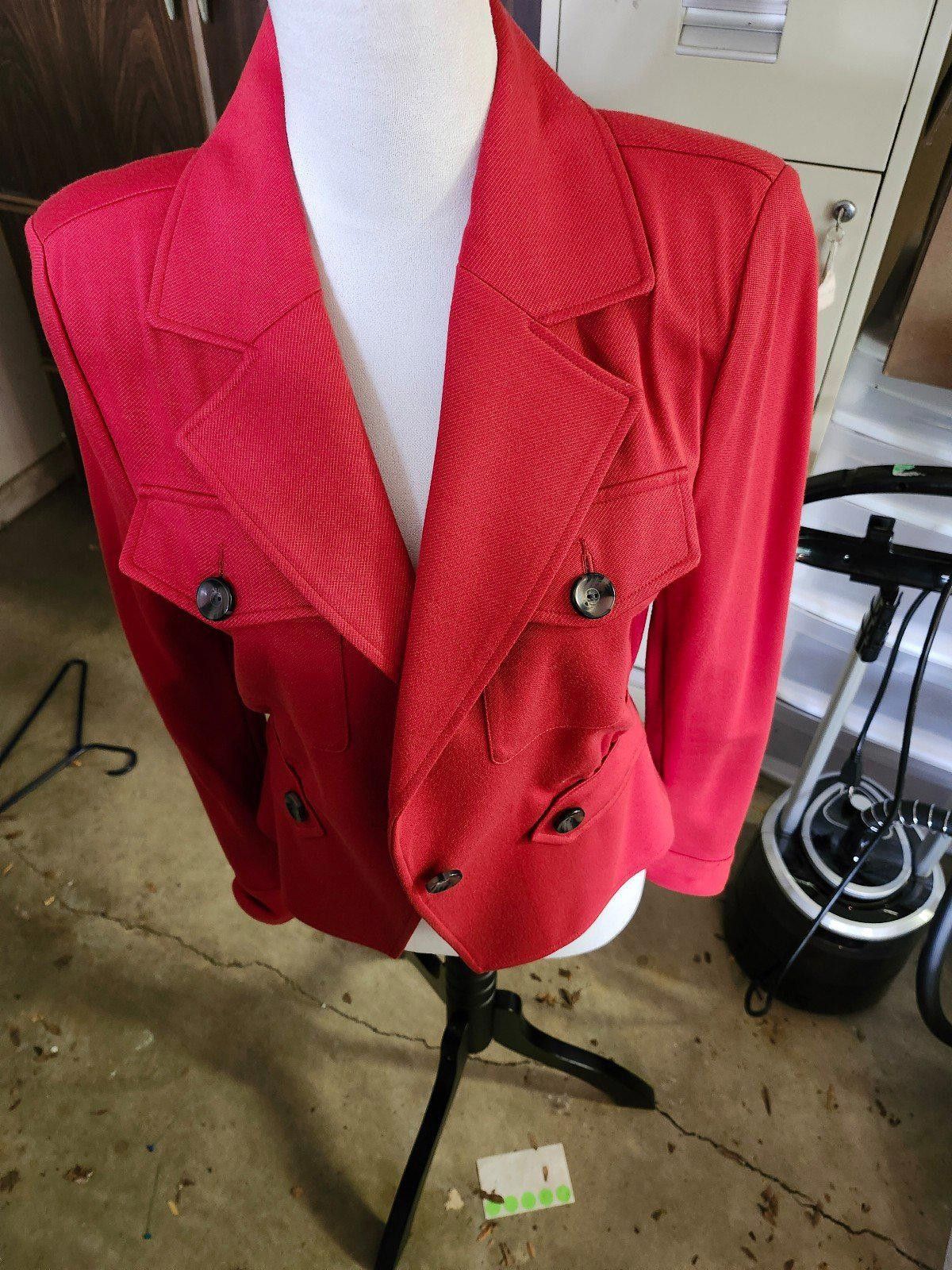 Designer CABI Red knit blazer xs Size S / US 4 / IT 40 - 3 Thumbnail