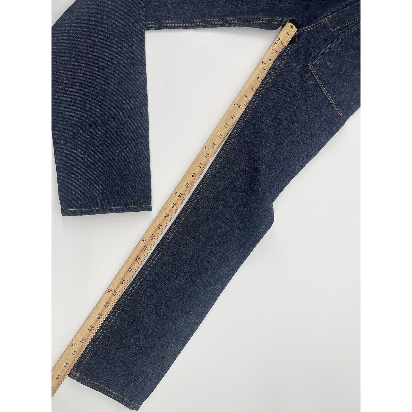 Helmut Lang NWOT Helmut Lang Raw Denim Indigo Patch Pocket Jeans 2017 Me Size US 26 / EU 42 - 5 Thumbnail