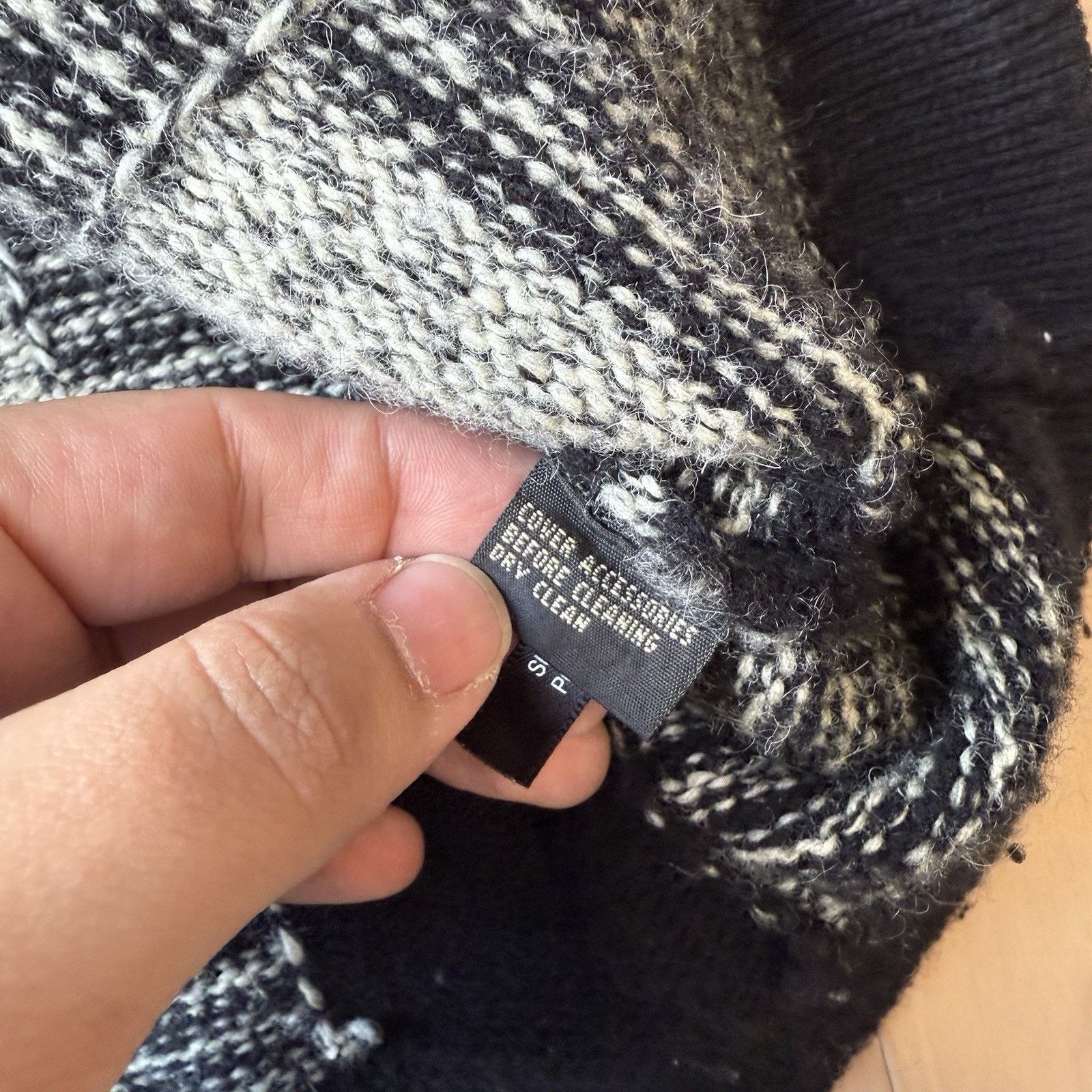 RRL Ralph Lauren RRL Wool Sweater Large Gray Black Check Knit Shawl Collar Size US L / EU 52-54 / 3 - 6 Thumbnail