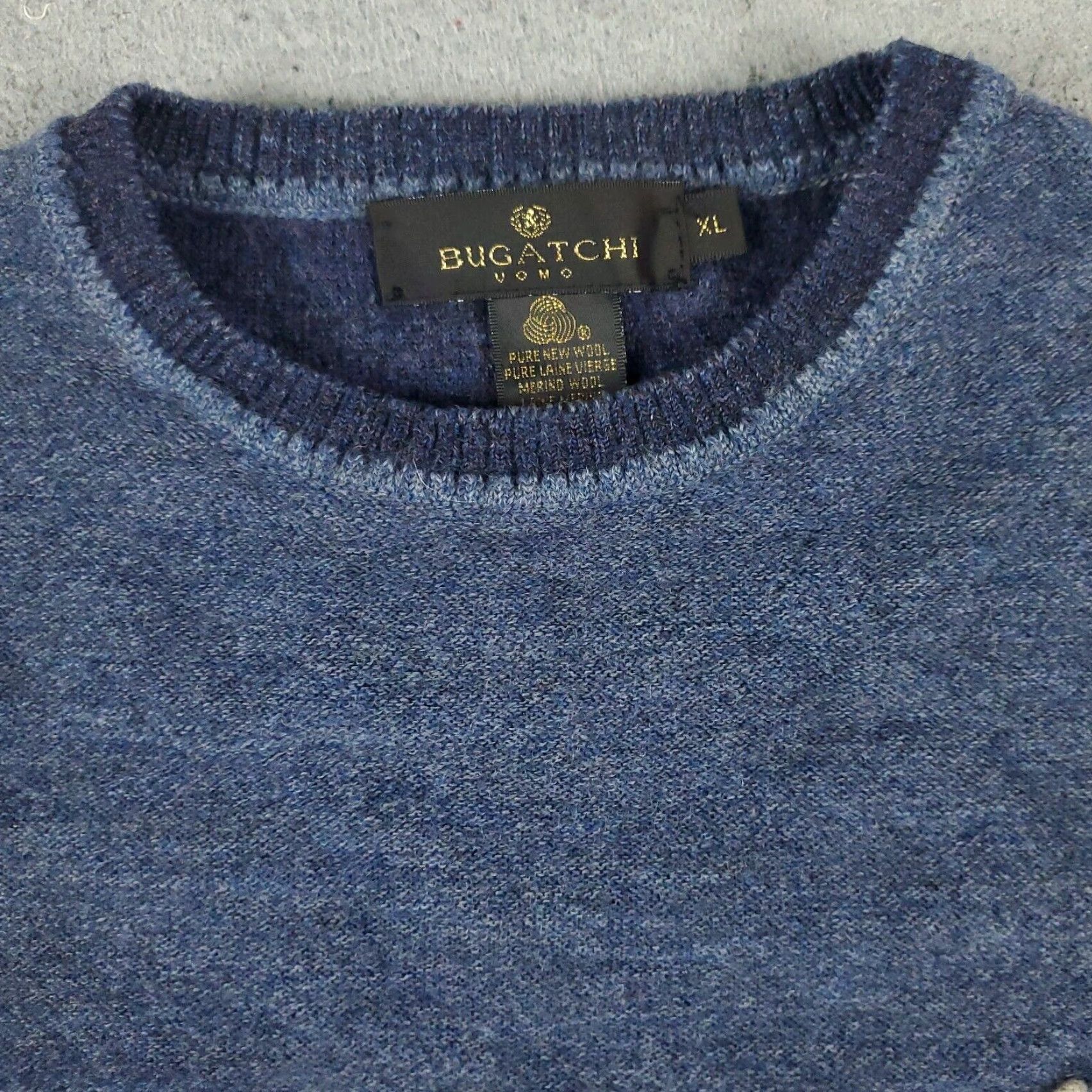 BUGATCHI BUGATCHI Mens Sweater XL Blue Wool Crew Neck Pullover Sweatshirt Size US XL / EU 56 / 4 - 2 Thumbnail