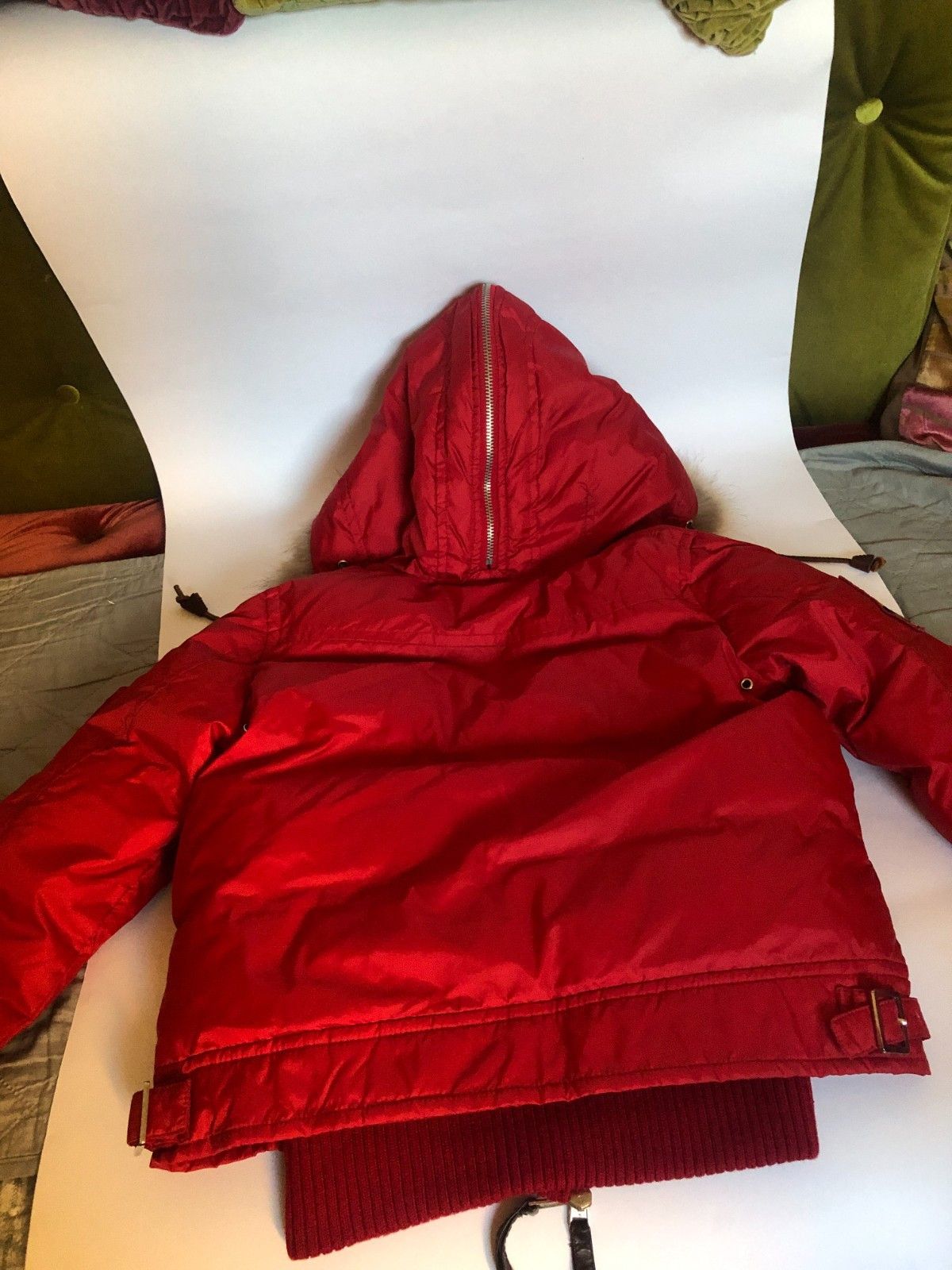 Dsquared2 Pre Dsquared Fighting Dudes Red Zip Fur Down Jacket 40 Size S / US 4 / IT 40 - 2 Thumbnail