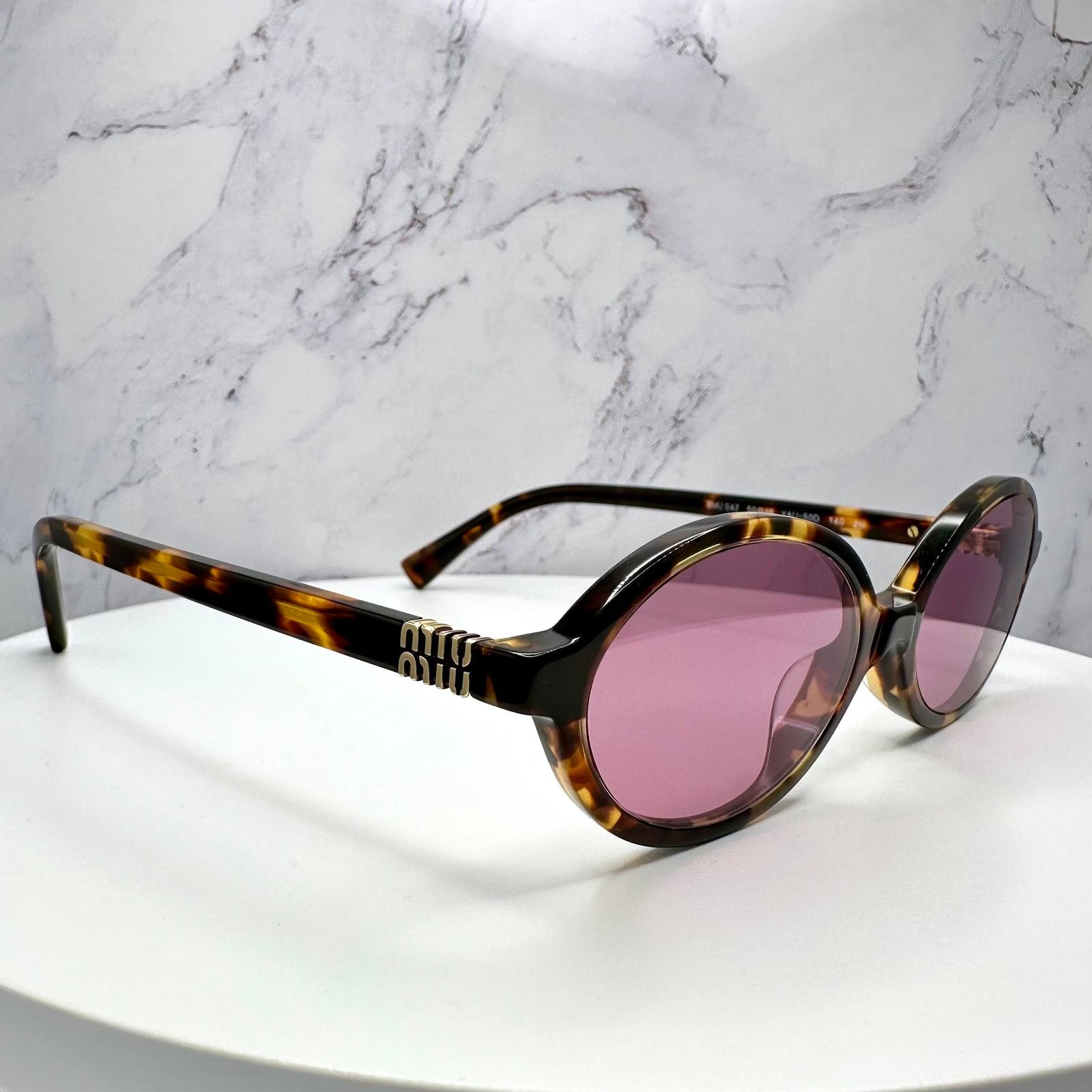 Miu Miu MIU MIU Sunglasses New Brown Gold Metal Logo Authentic Size ONE SIZE - 21 Thumbnail