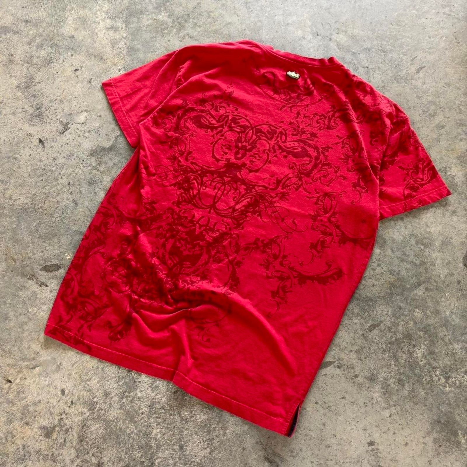 Affliction × Akademiks × Vintage Vintage Y2K Affliction Style All Over Print Studded T-shirt Size US XL / EU 56 / 4 - 2 Thumbnail