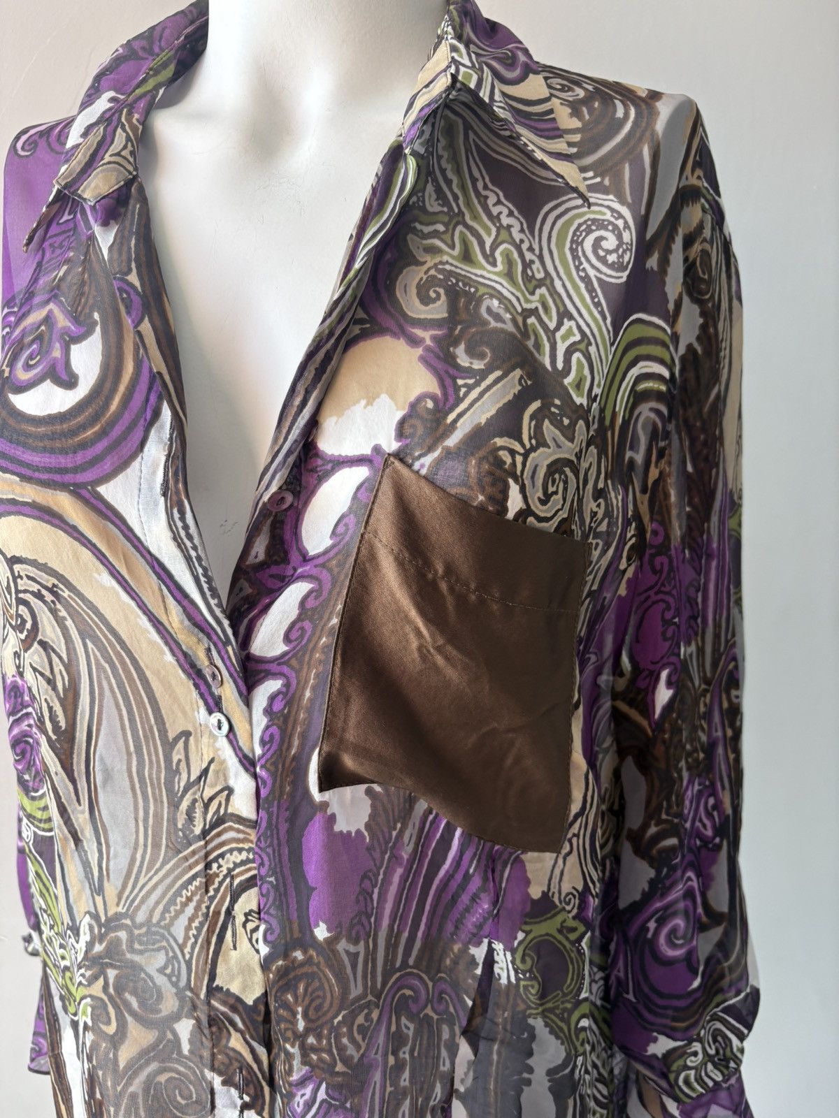 Vintage Gerry Weber silk shirt Size L / US 10 / IT 46 - 13 Thumbnail
