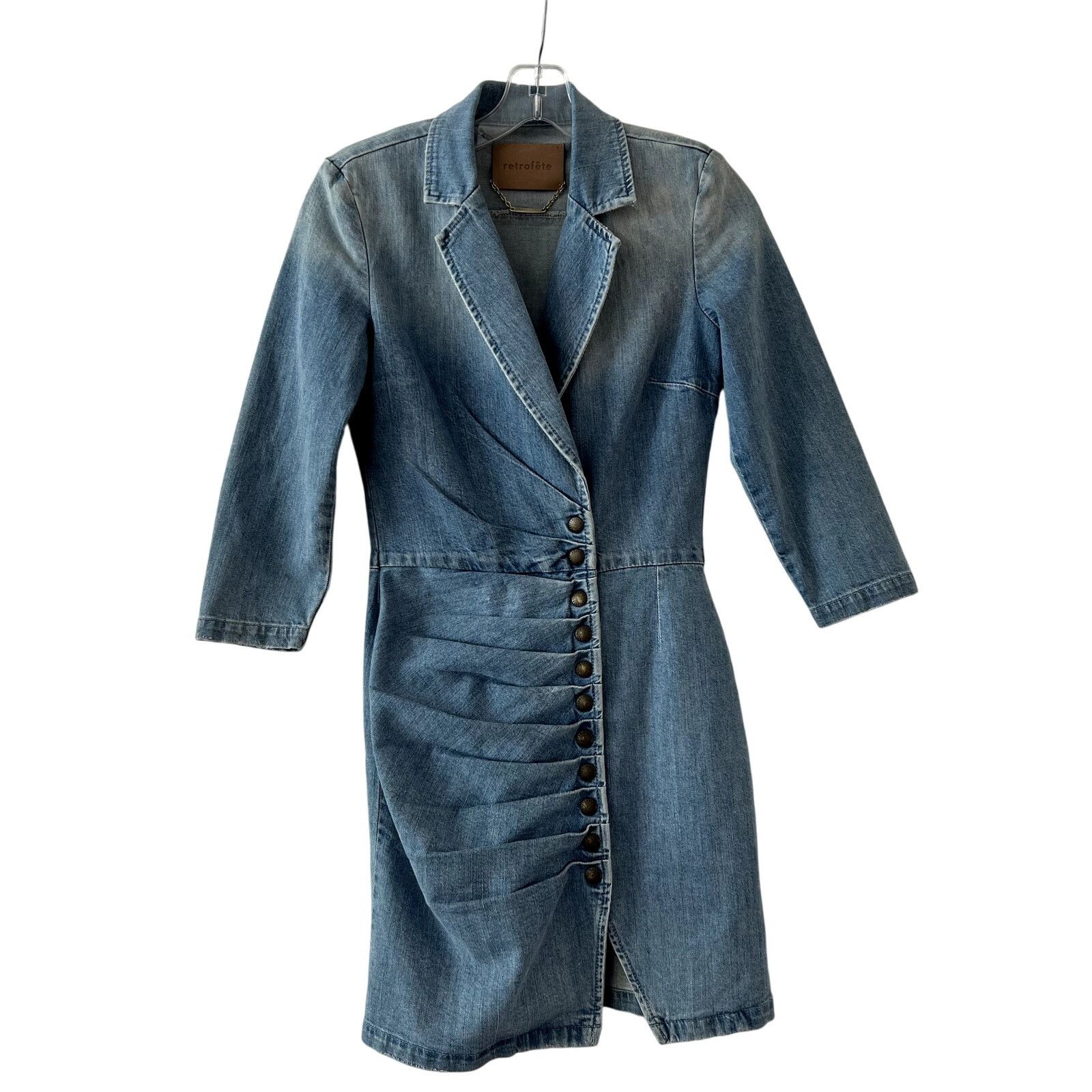 Retrofete Retrofete Willa Jean Denim Mini Dress Blue XS Western Size XS / US 0-2 / IT 36-38 - 3 Thumbnail