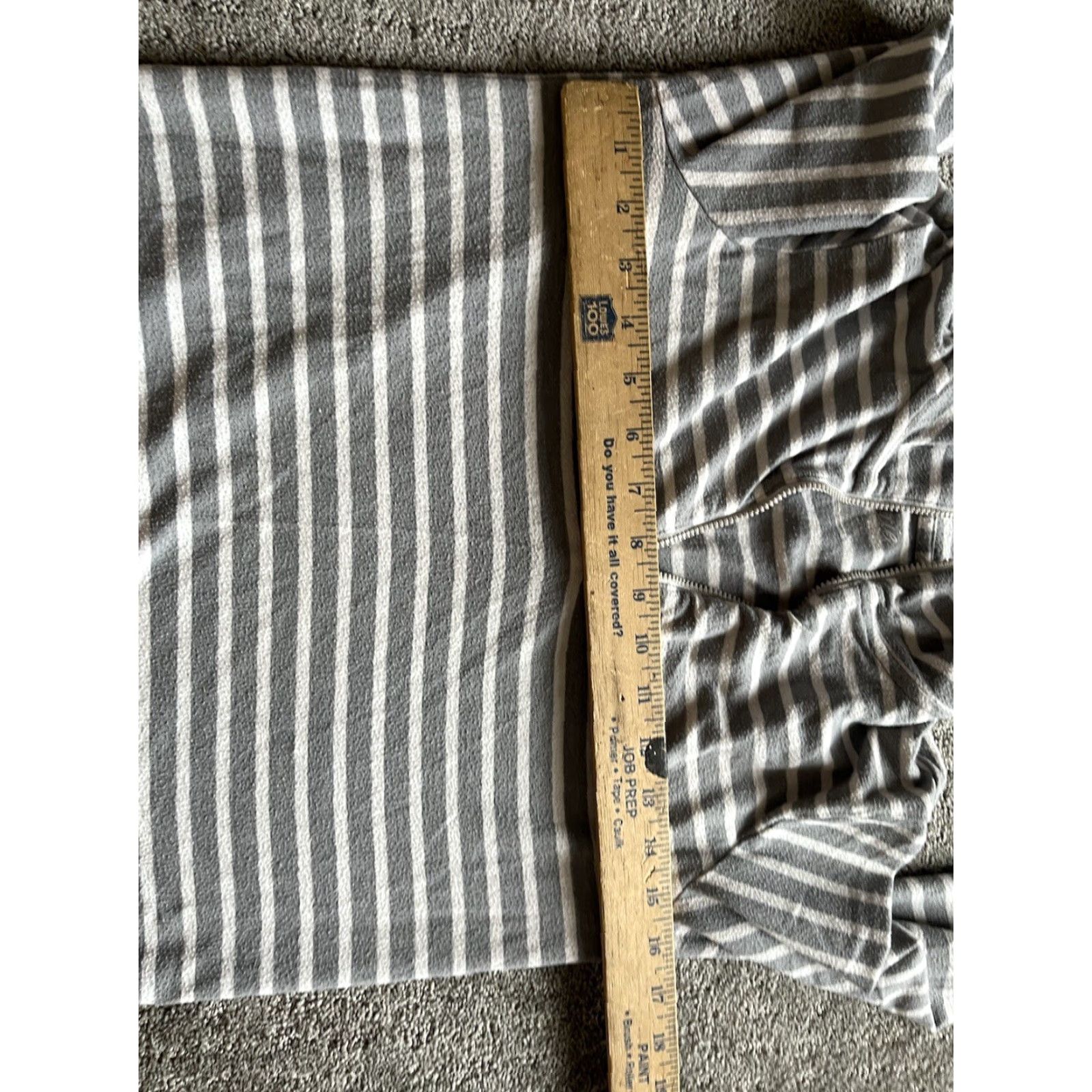 Vintage AERIE Sweater Women Size M Gray Striped Knit 1/4 Zip Mock Neck Stretch Zipper Preppy Size M / US 6-8 / IT 42-44 - 4 Thumbnail
