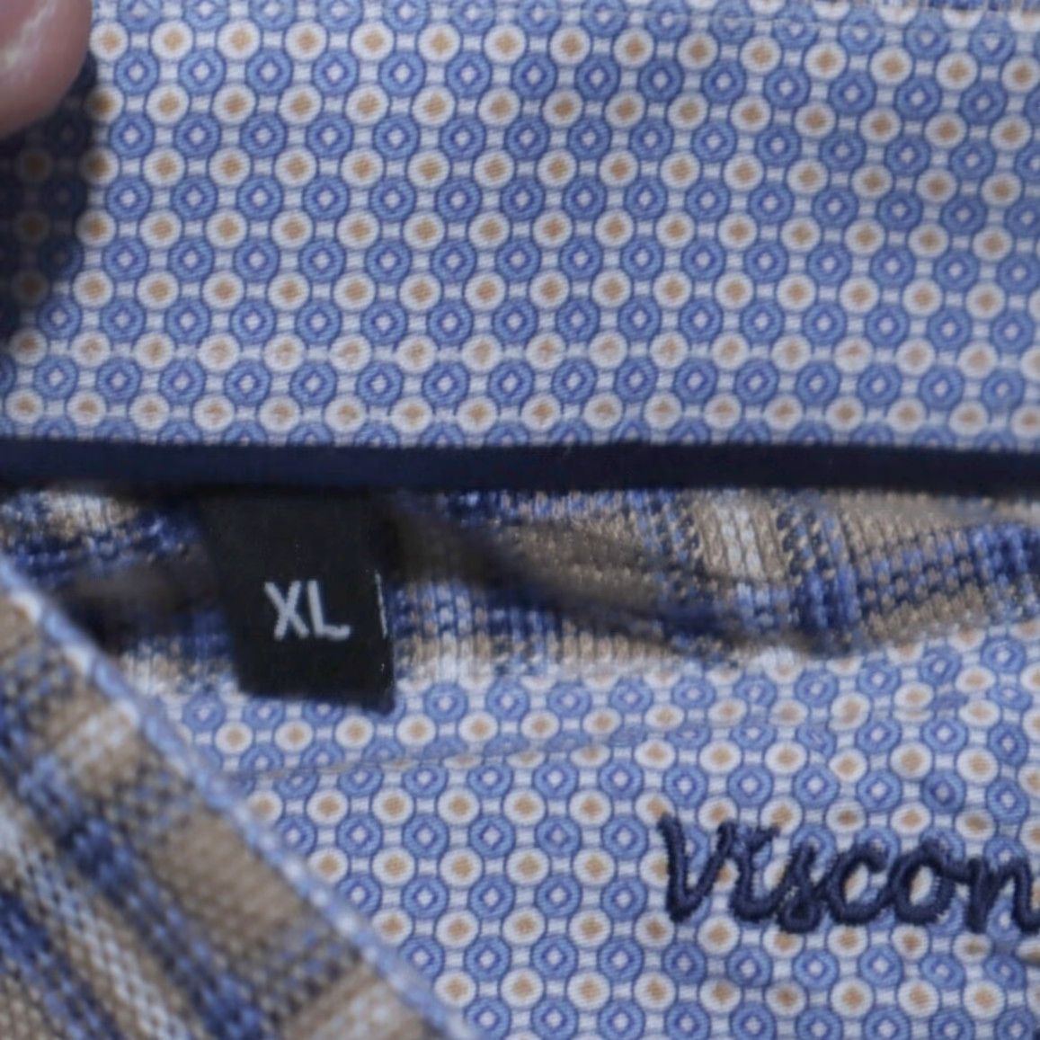 Vintage Visconti Black Slim Fit Twill Gingham Button Up Shirt Brown Men XL Size US XL / EU 56 / 4 - 6 Thumbnail