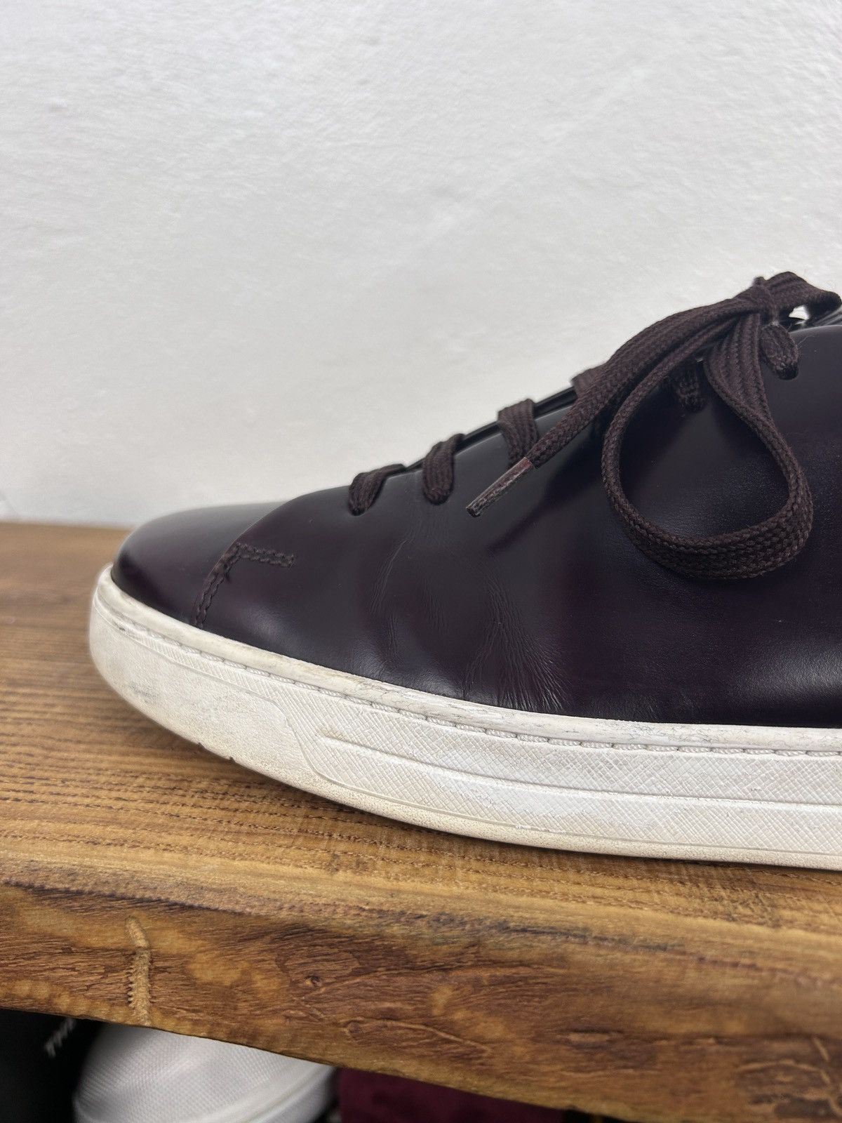 Prada Prada 4E2996 Brushed Spazzolato Leather Sneakers Size US 10 / EU 43 - 4 Thumbnail