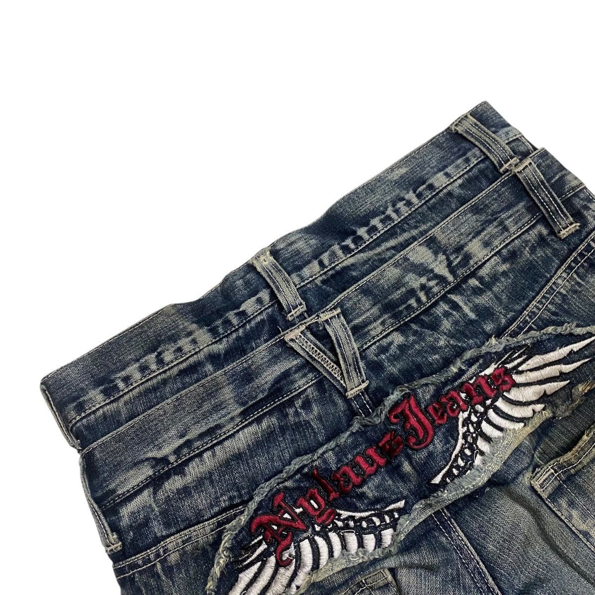 If Six Was Nine × Japanese Brand Nylaus Premium double waist distressed flare denim Size US 32 / EU 48 - 12 Thumbnail