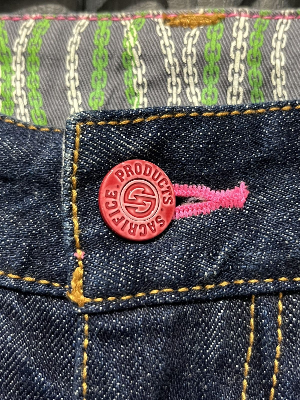Japanese Brand × Kansai Yamamoto SACRIFICE Patchwork and Collage Fashion Jeans Size US 32 / EU 48 - 9 Thumbnail