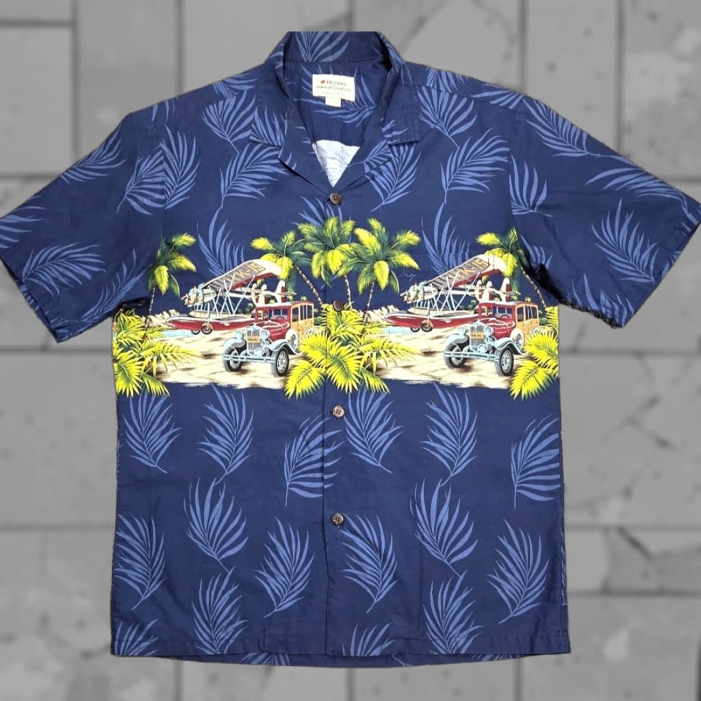 Vintage Royal Hawaiian Mens L Hawaii Beach Aloho Short Sleeve Shirt Vintage Floral Button-Up Shirt Size US L / EU 52-54 / 3 - 1 Thumbnail