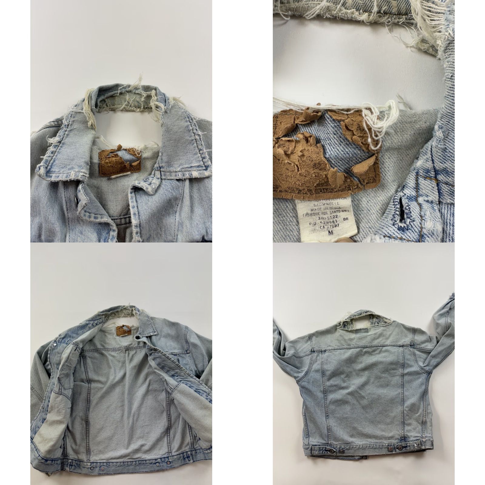 Gap VINTAGE Gap Denim Jacket Men’s M Blue Jean Trucker Distressed Made in USA Jacket Size US 31 - 8 Thumbnail