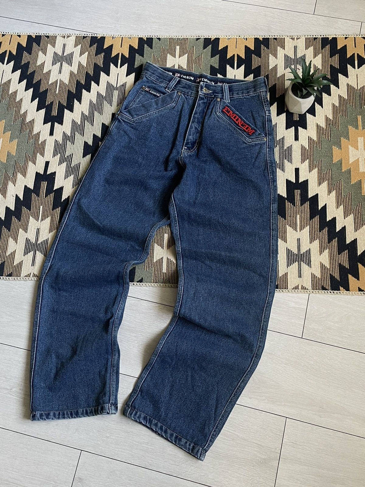 JNCO Vintage Eminem USA Rap Big Logo Denim Jeans Size US 30 / EU 46 - 6 Thumbnail