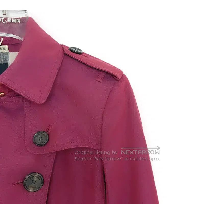 Burberry Burberry Pink Cotton Short Trench Coat. Size XS / US 0-2 / IT 36-38 - 3 Thumbnail