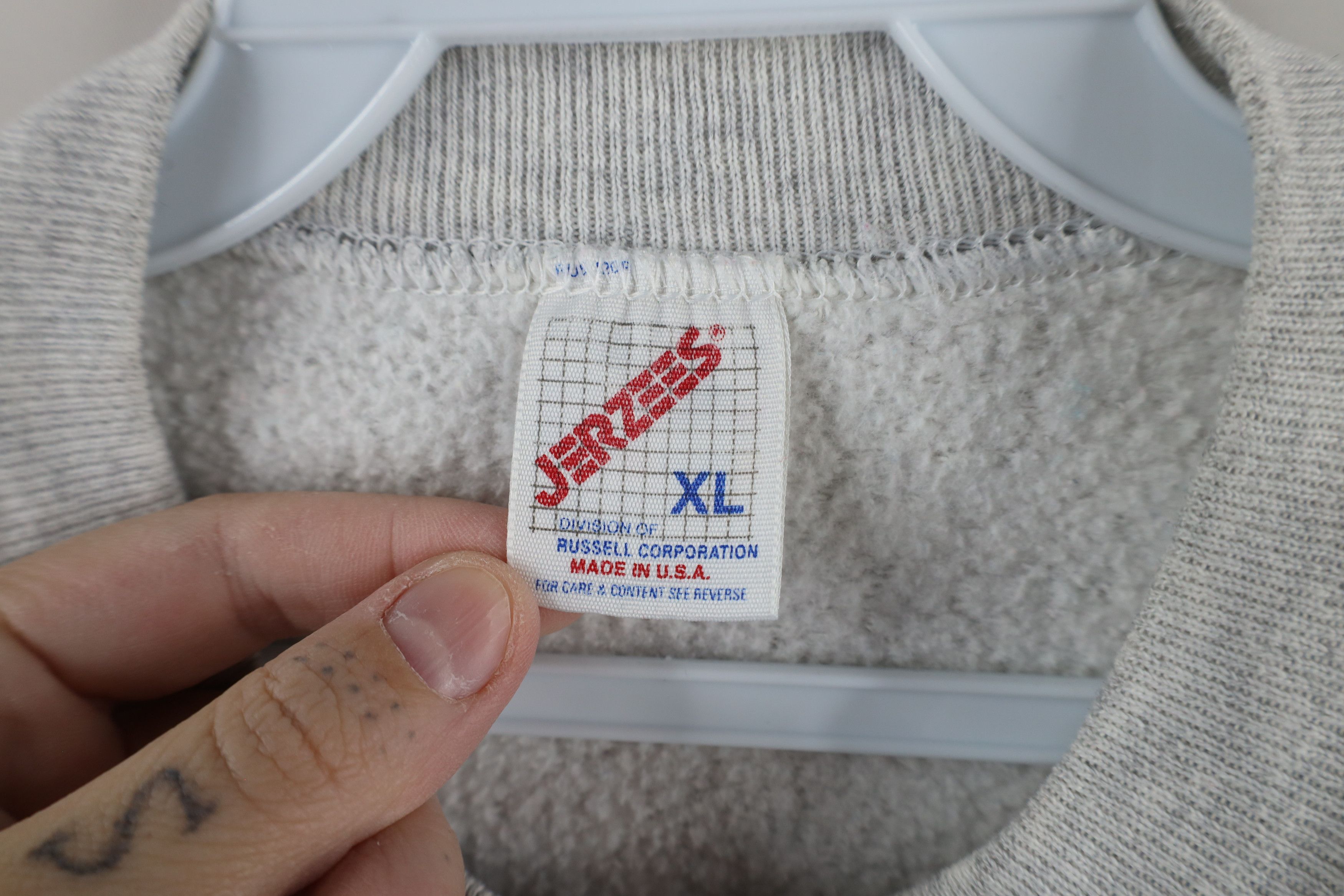 Vintage Vintage 90s Streetwear Crewneck Sweatshirt Heather Gray USA Size US XL / EU 56 / 4 - 4 Thumbnail