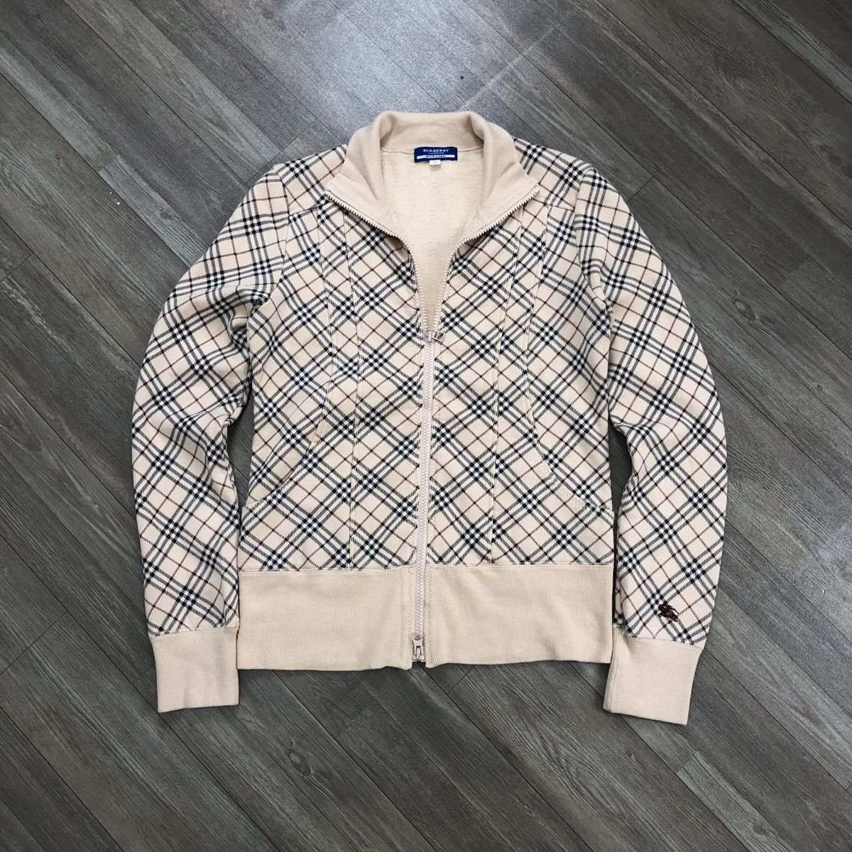 Burberry × Designer Vintage Burberry Nova Check Blue Label Full Zip Track Jacket Size US M / EU 48-50 / 2 - 2 Thumbnail