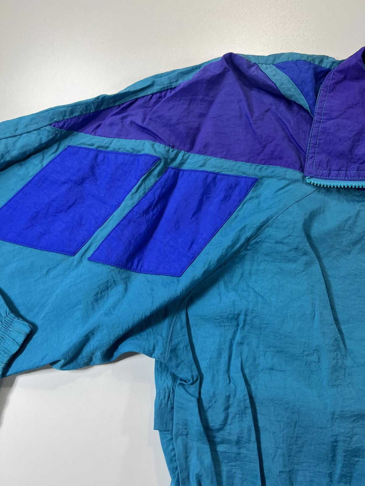 Reebok Vintage Reebok Windbreaker Jacket teal and Purple L Size US L / EU 52-54 / 3 - 5 Thumbnail