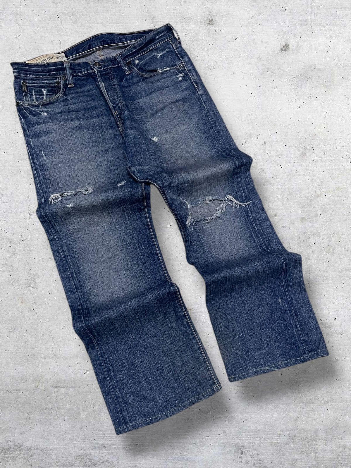 Abercrombie & Fitch VINTAGE ABERCROMBIE & FITCH 90S RIPPED OG REGULAR DENIM Size US 34 / EU 50 - 2 Thumbnail