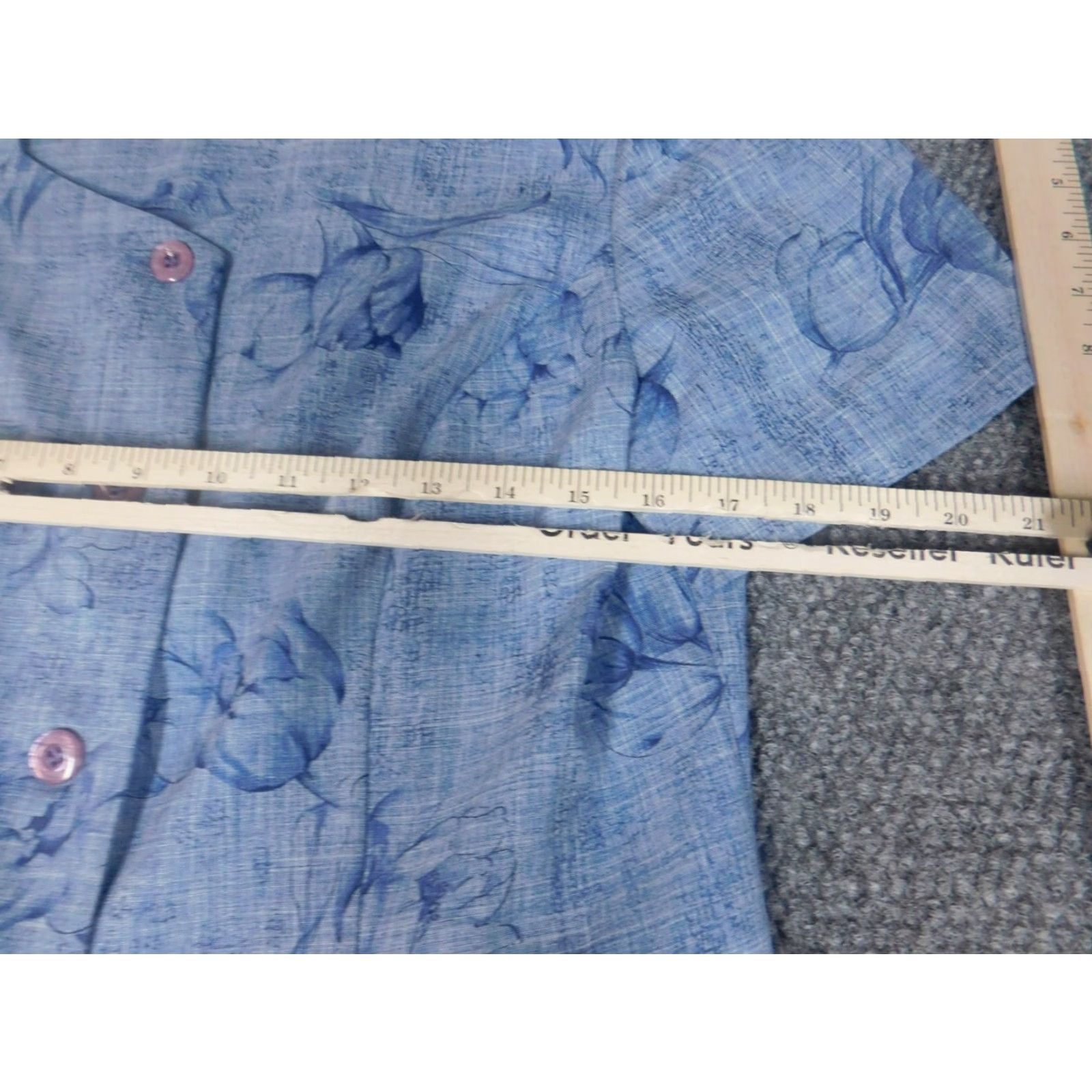 Vintage Sag harbor Womens Blazer Large Blue Floral four-button Size L / US 10 / IT 46 - 4 Thumbnail