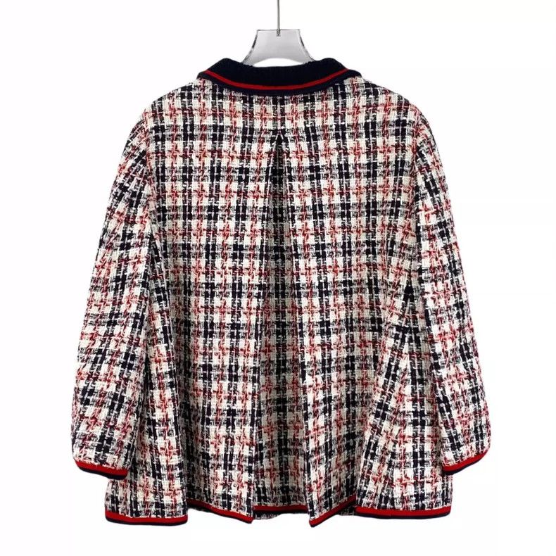 Gucci Gucci Color-blocked plaid gold buckle cotton woven small fr Size M / US 6-8 / IT 42-44 - 2 Thumbnail