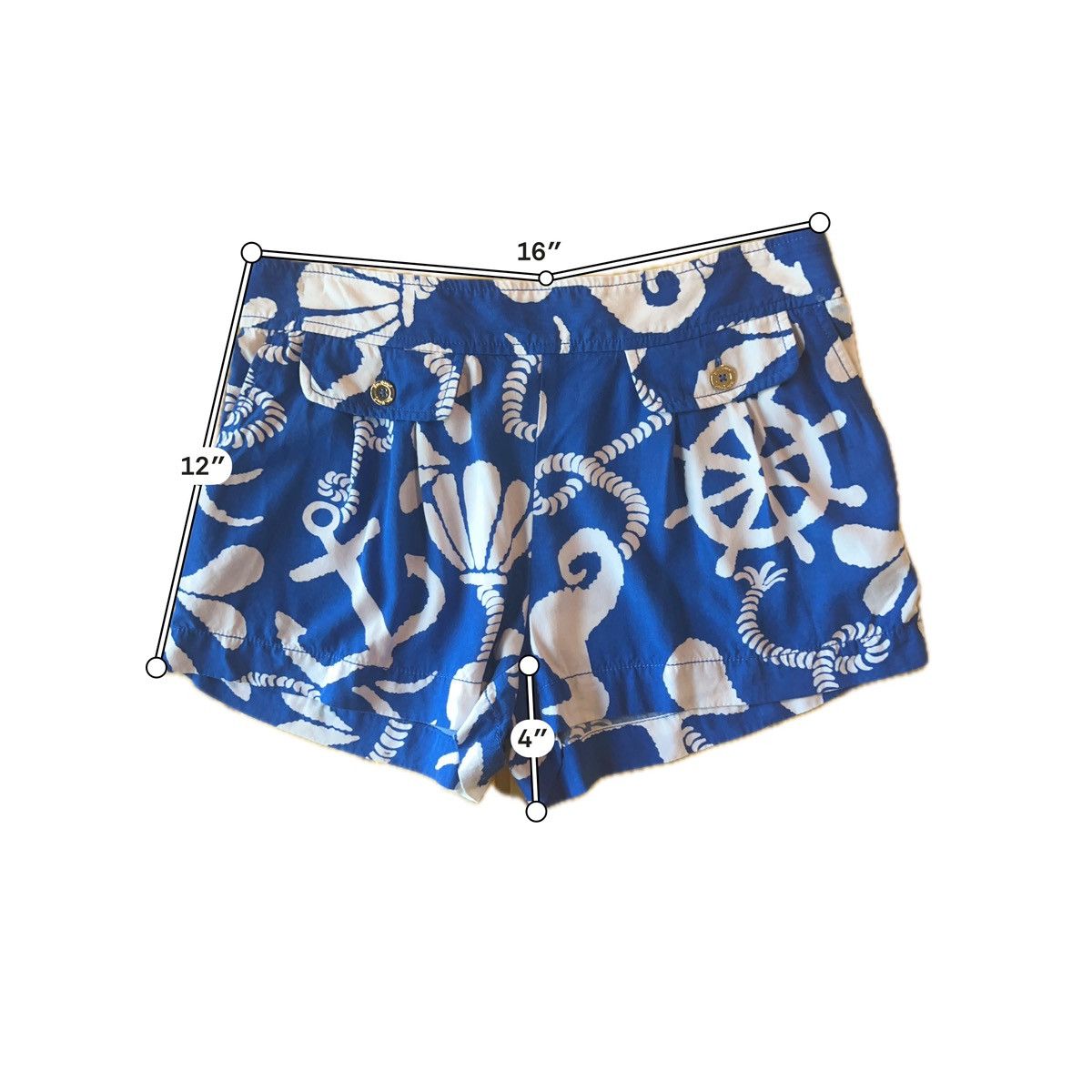 Lilly Pulitzer Lilly Pulitzer Nautical Blue & White Shorts Size M Size 30" / US 8 / IT 44 - 4 Thumbnail
