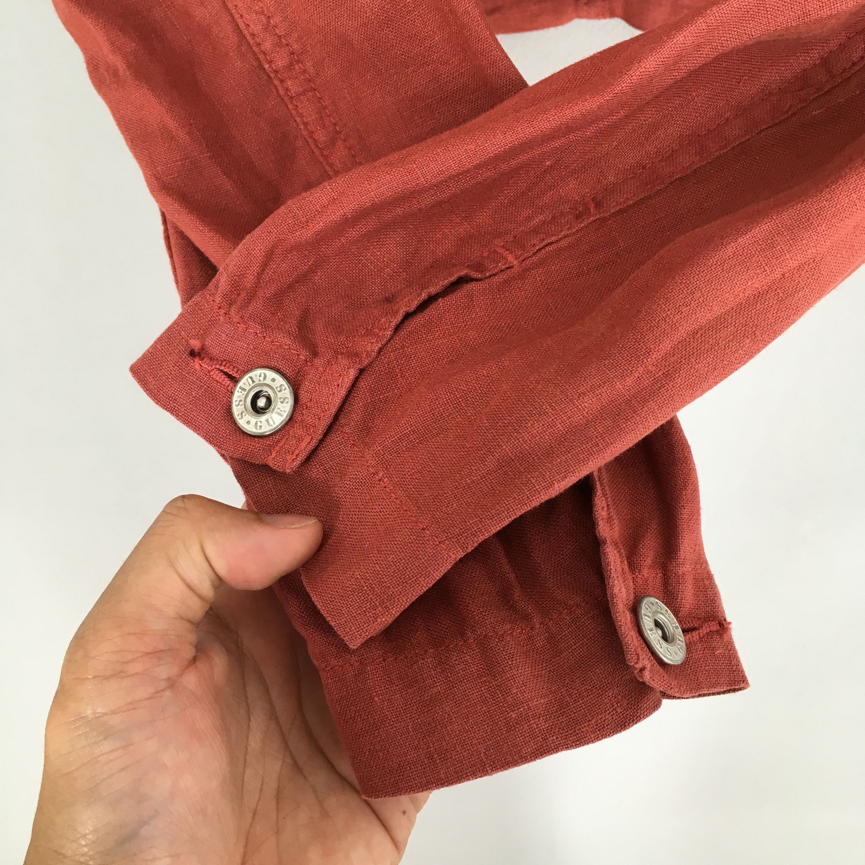 Guess × Jean × Vintage Vintage Guess Jeans Women Cropped Jacket Linen Medium Size M / US 6-8 / IT 42-44 - 4 Thumbnail