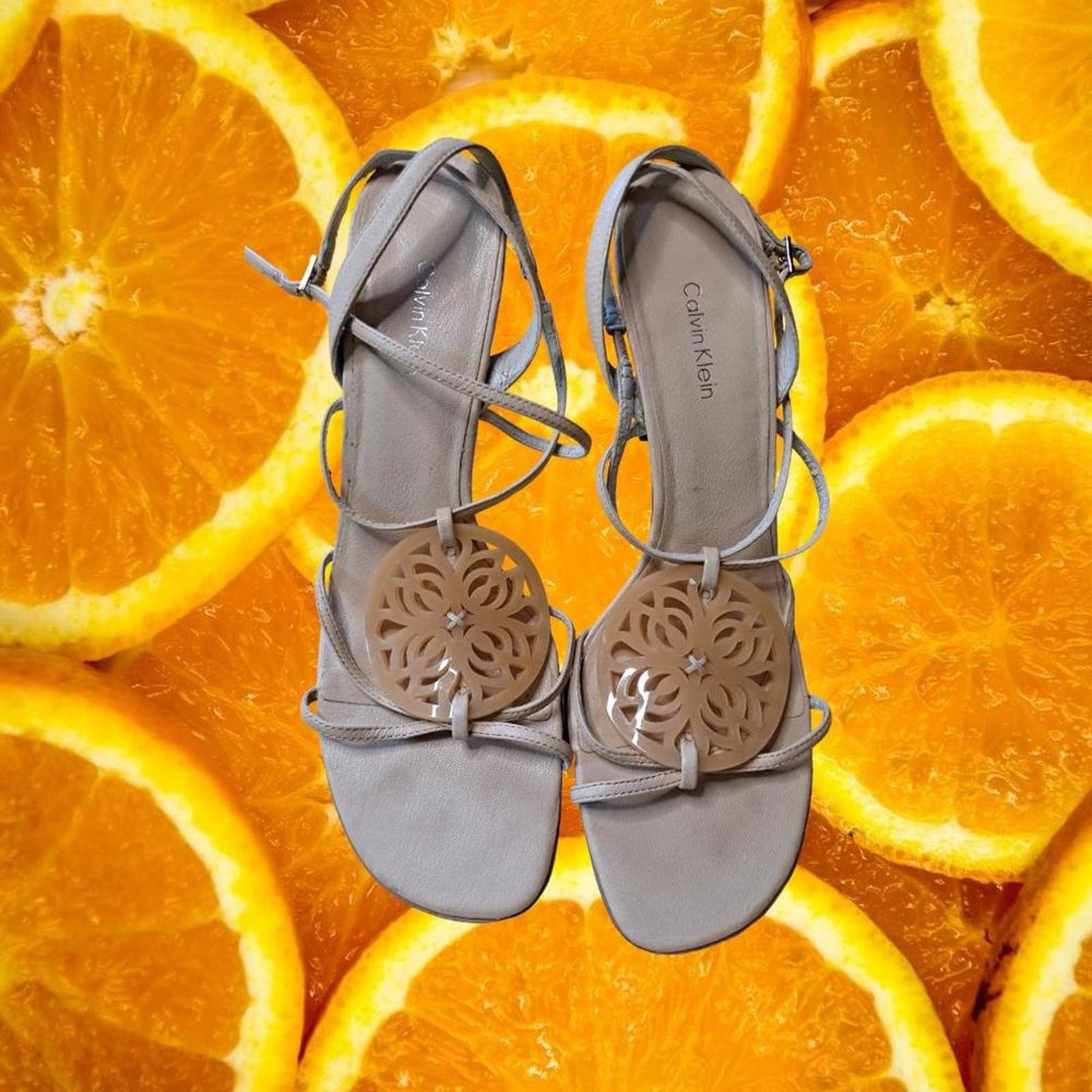 Calvin Klein Calvin Klein Becky Tan Heeled Sandals with Straps Size 10‎ Size US 10 / IT 40 - 2 Thumbnail