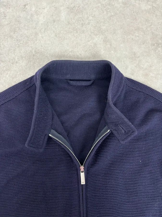 Emporio Armani SS2016 Emporio Armani Navy Wool Minimalist Zip-up Jacket Size US L / EU 52-54 / 3 - 7 Thumbnail