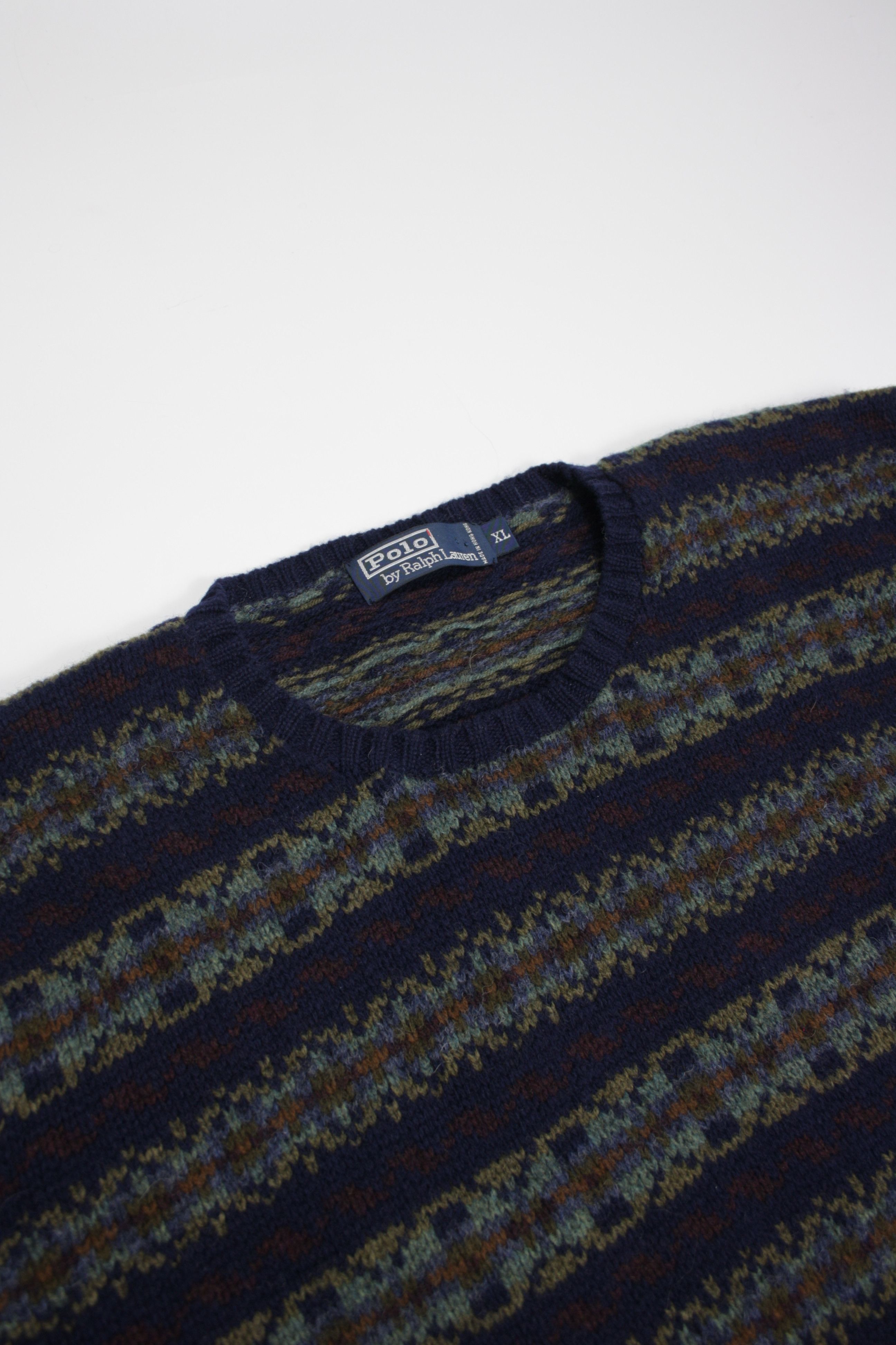 Polo Ralph Lauren × Vintage POLO 90s Vintage Fair Isle Lambswool Knitted Sweater Size US XL / EU 56 / 4 - 4 Thumbnail