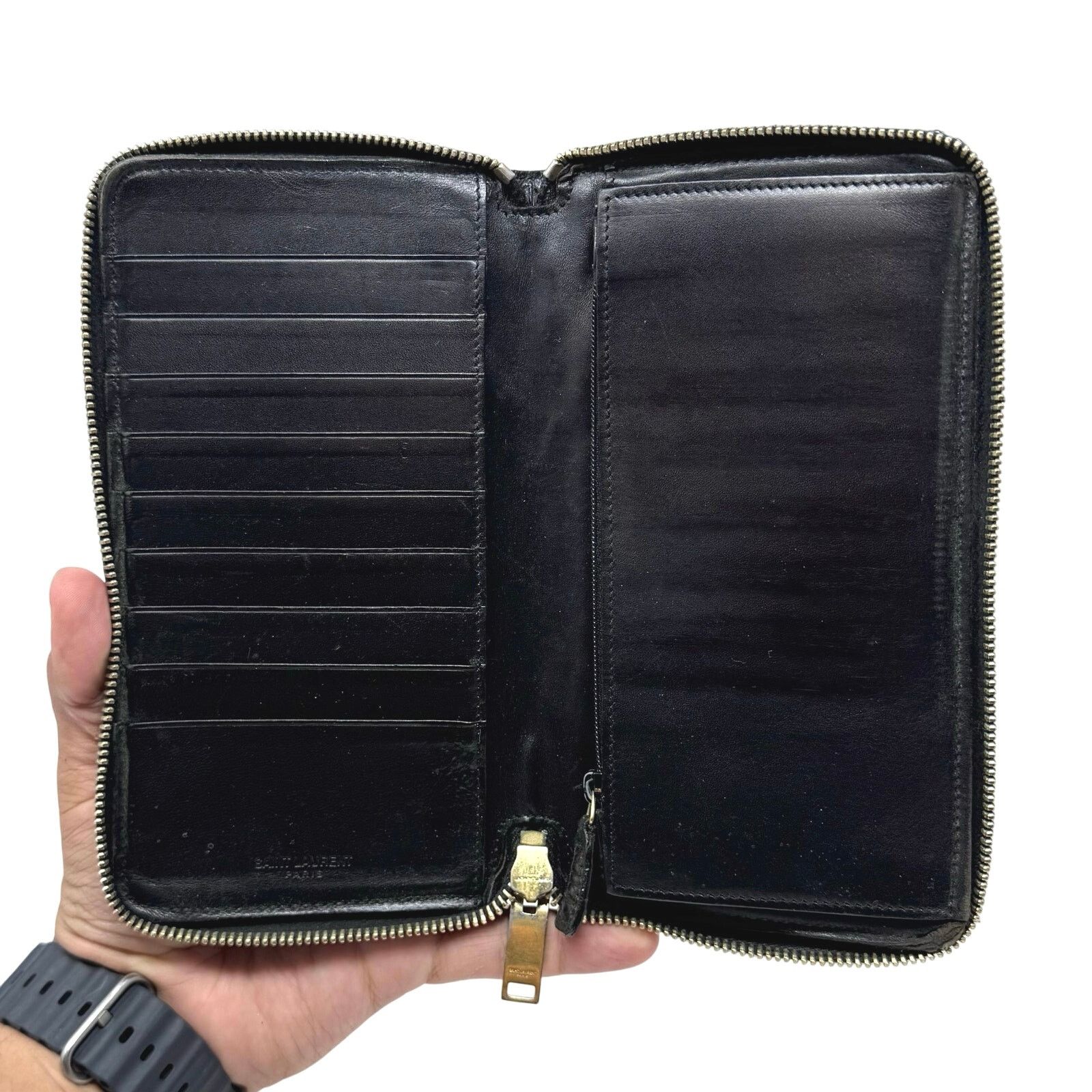 Saint Laurent Paris YSL Logo Zipper Wallet Size ONE SIZE - 3 Thumbnail