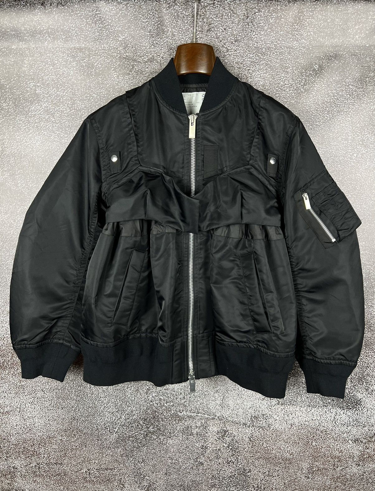 Sacai Sacai 22AW MA-1 22-06190 Nylon twill mix blouson bomber jckt | Grailed