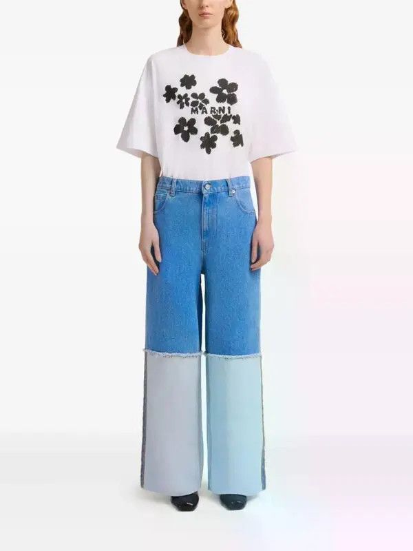 Marni o1w1db10426 Panelled Jeans in Blue Size 28" / US 6 / IT 42 - 2 Thumbnail