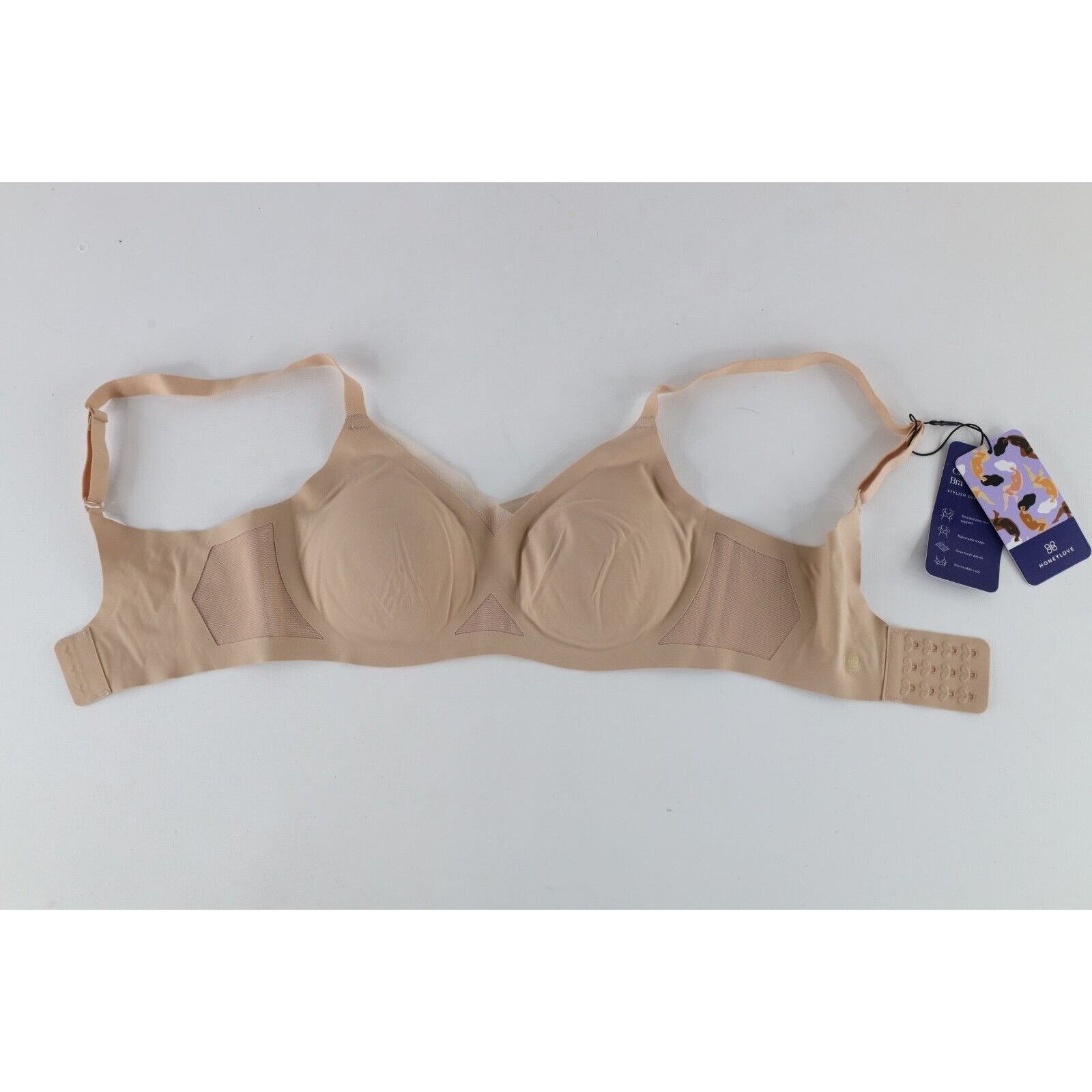 Vintage New Honeylove Crossover Wire Free Shapewear Bra Beige Size ONE SIZE - 1 Thumbnail