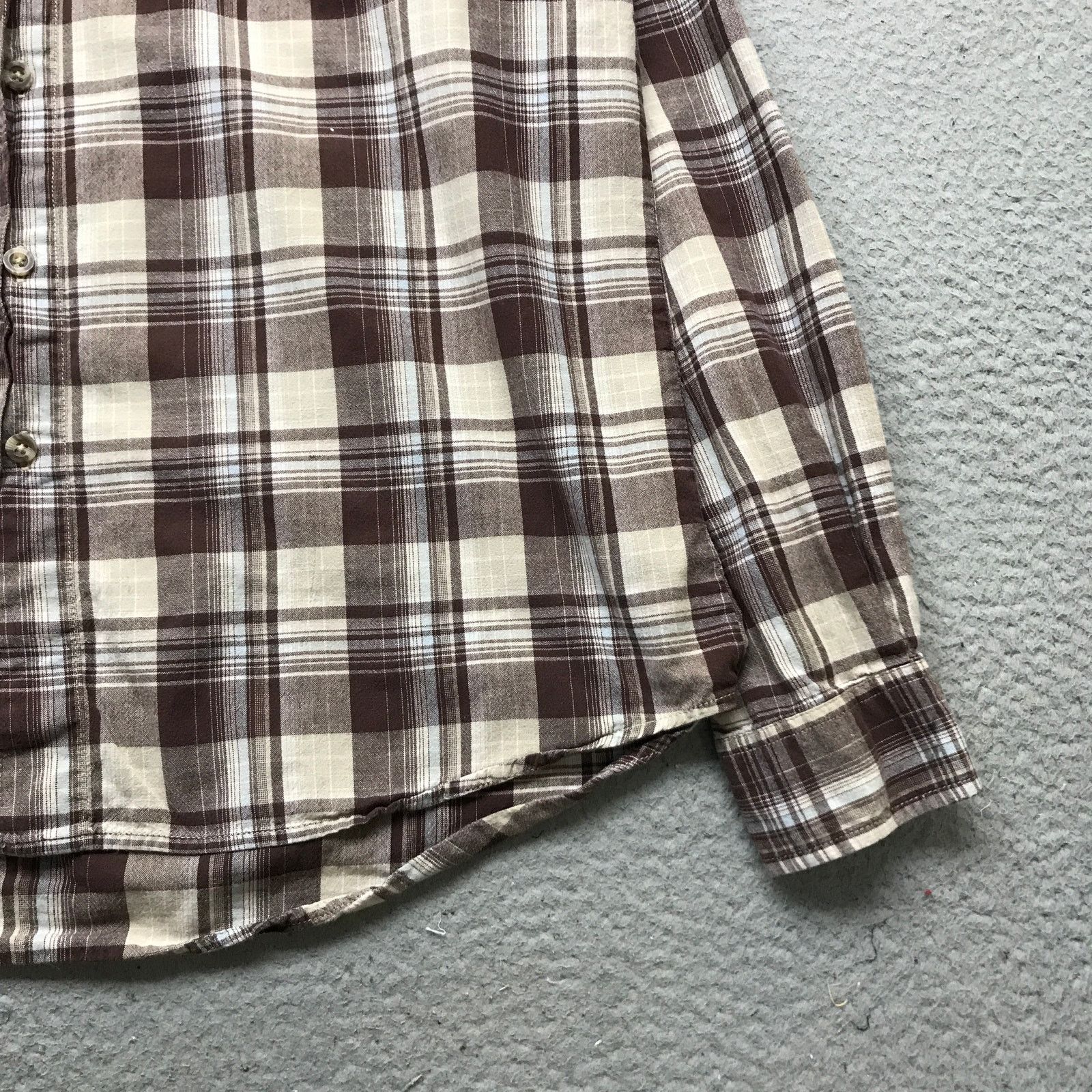 BKE BKE 67 Button Up Dress Shirt Mens XL Pocket Plaid Brown Size US XL / EU 56 / 4 - 8 Thumbnail