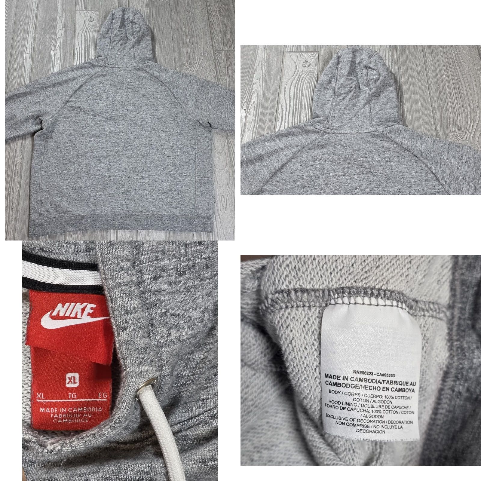Nike VINTAGE Nike Mens Hoodie Heather Grey Drawstring Embroidered Center Spell Out Logo Hoodie M Gray Nike Sportswear Men’s Pullover With Hood Pockets Size US M / EU 48-50 / 2 - 8 Thumbnail