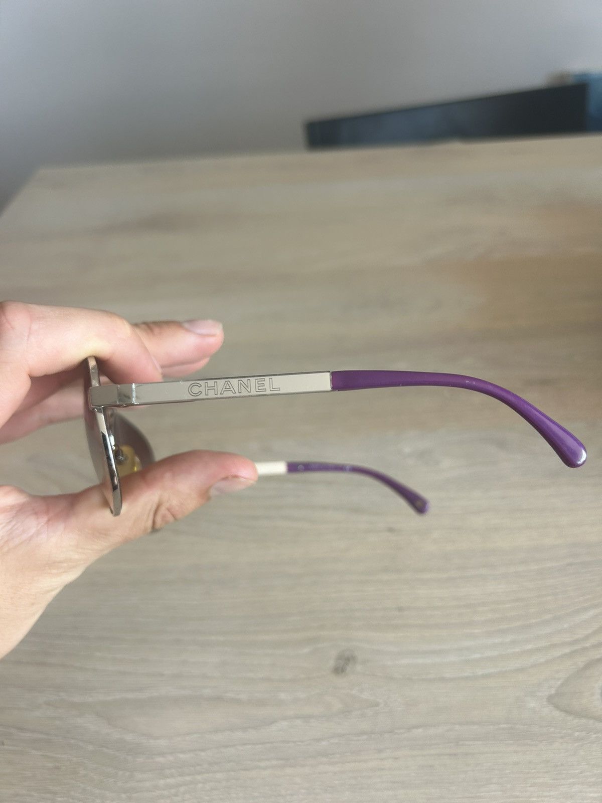Chanel Silver/Purple Gradient 4179 Miroir Aviator Sunglasses Size ONE SIZE - 5 Thumbnail