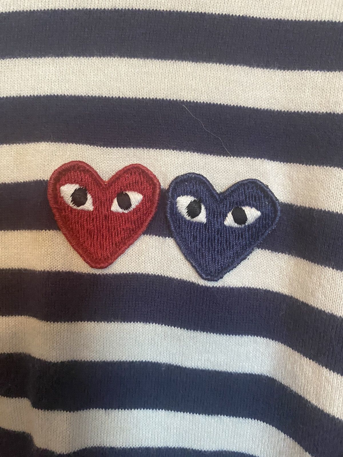 Comme des Garcons Comme des Garcons Play Women's Double Heart Striped T-shirt Size XXL / US 16-18 / IT 52-54 - 2 Thumbnail