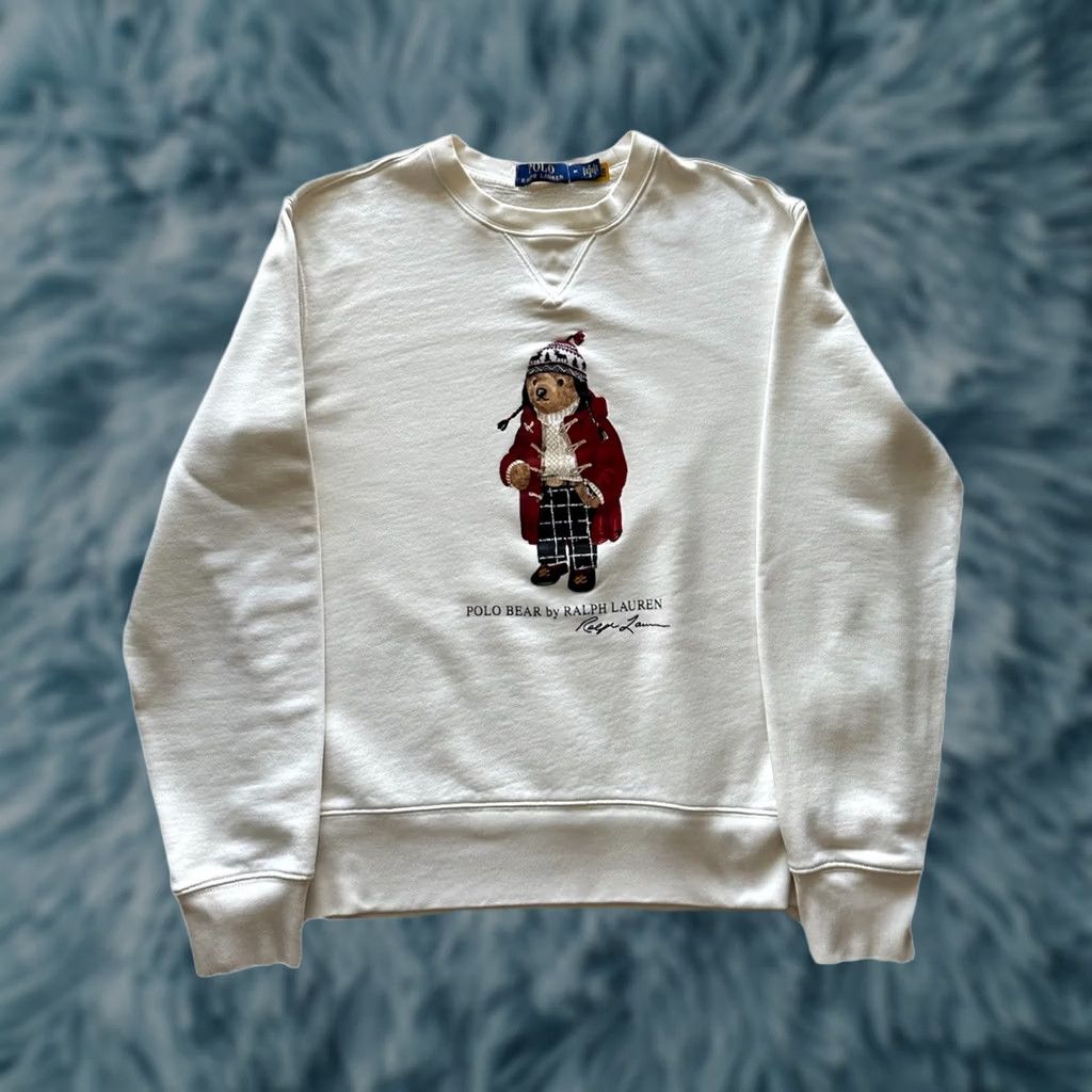 Polo Ralph Lauren VINTAGE Polo Ralph Lauren Sweatshirt Polo Bear Ski Winter Beige M Mens Chest 22” Length 24.5” Pullover Size US M / EU 48-50 / 2 - 1 Thumbnail