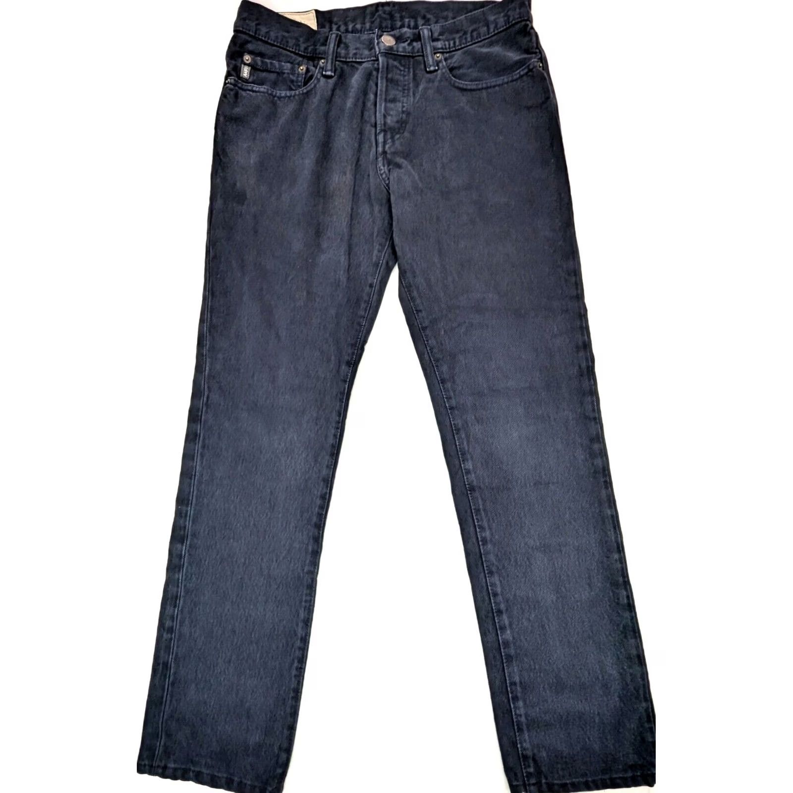 Abercrombie & Fitch Abercrombie & Fitch Skinny Jeans Men 31x32 Dark Wash Charcoal Gray Denim A&F Jeans Slim 5-Pocket Distressed Button Fly 90s USA Mens Size US 31 - 2 Thumbnail