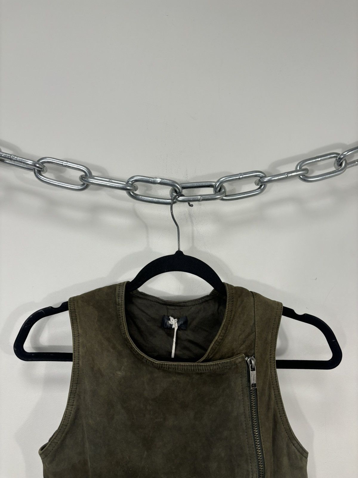 Diesel Diesel L-Zoe NWT Women’s Khaki Suede Goat Leather Vest Gilet Size XS / US 0-2 / IT 36-38 - 6 Thumbnail
