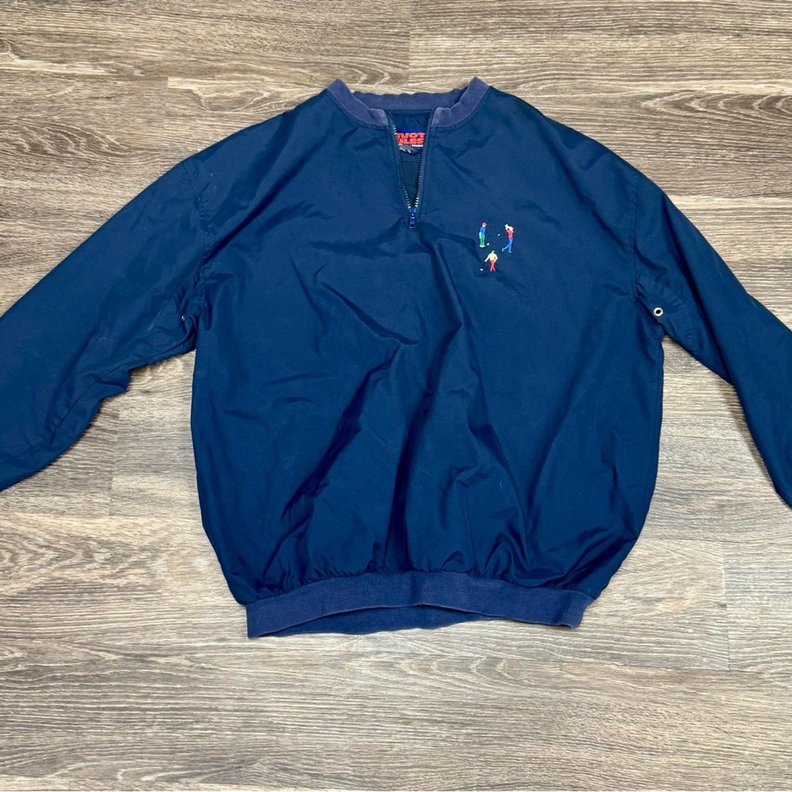 Other Vintage Pivot Rules Navy Golf Pullover Jacket Embroidered L Size US L / EU 52-54 / 3 - 1 Thumbnail